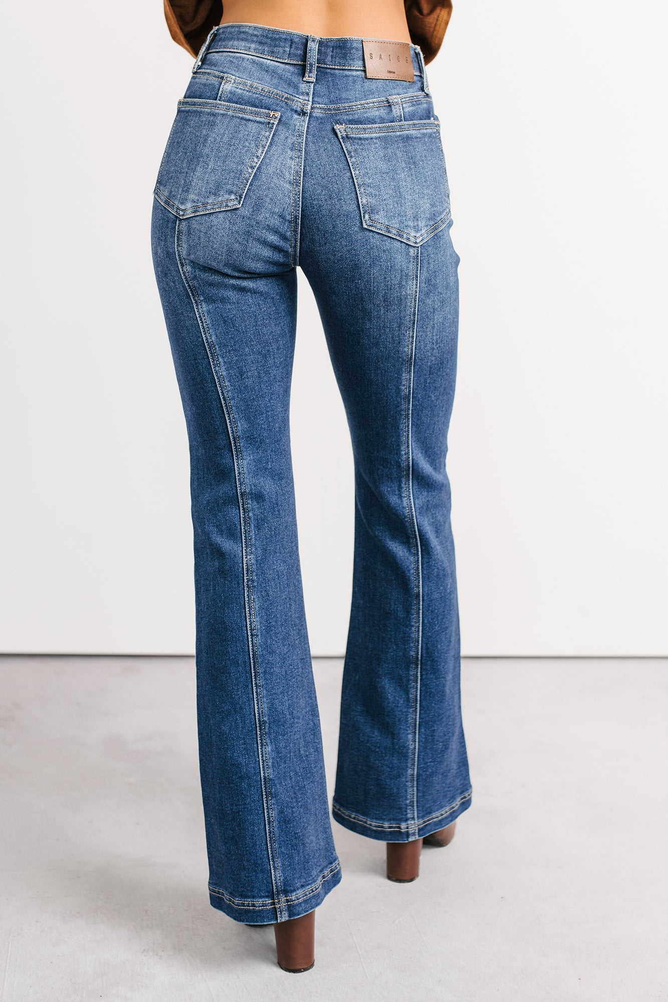 Alvin Tummy Control Boot-Cut Saige Denim Jeans (Dark)