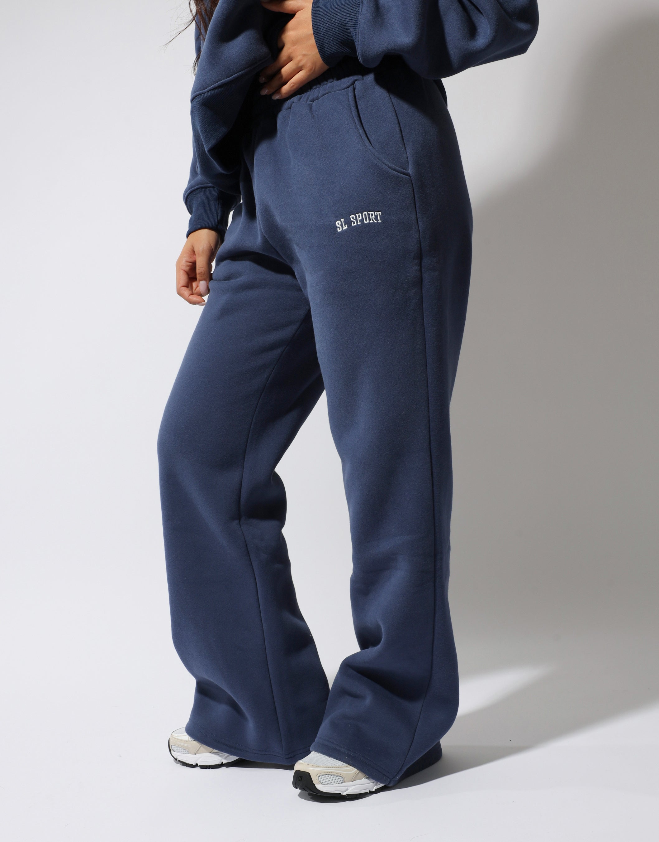 Colby Simmi Studios SL Sport Flared Joggers in vintage blue