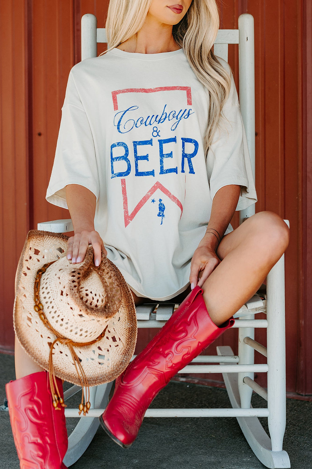 "Cowboy's & Beer" Graphic Tee (Bone)