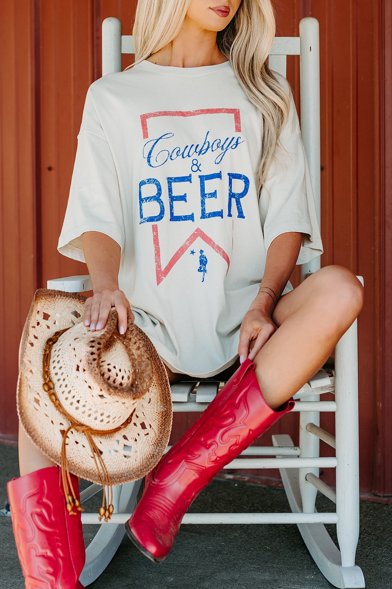 "Cowboy's & Beer" Graphic Tee (Bone)