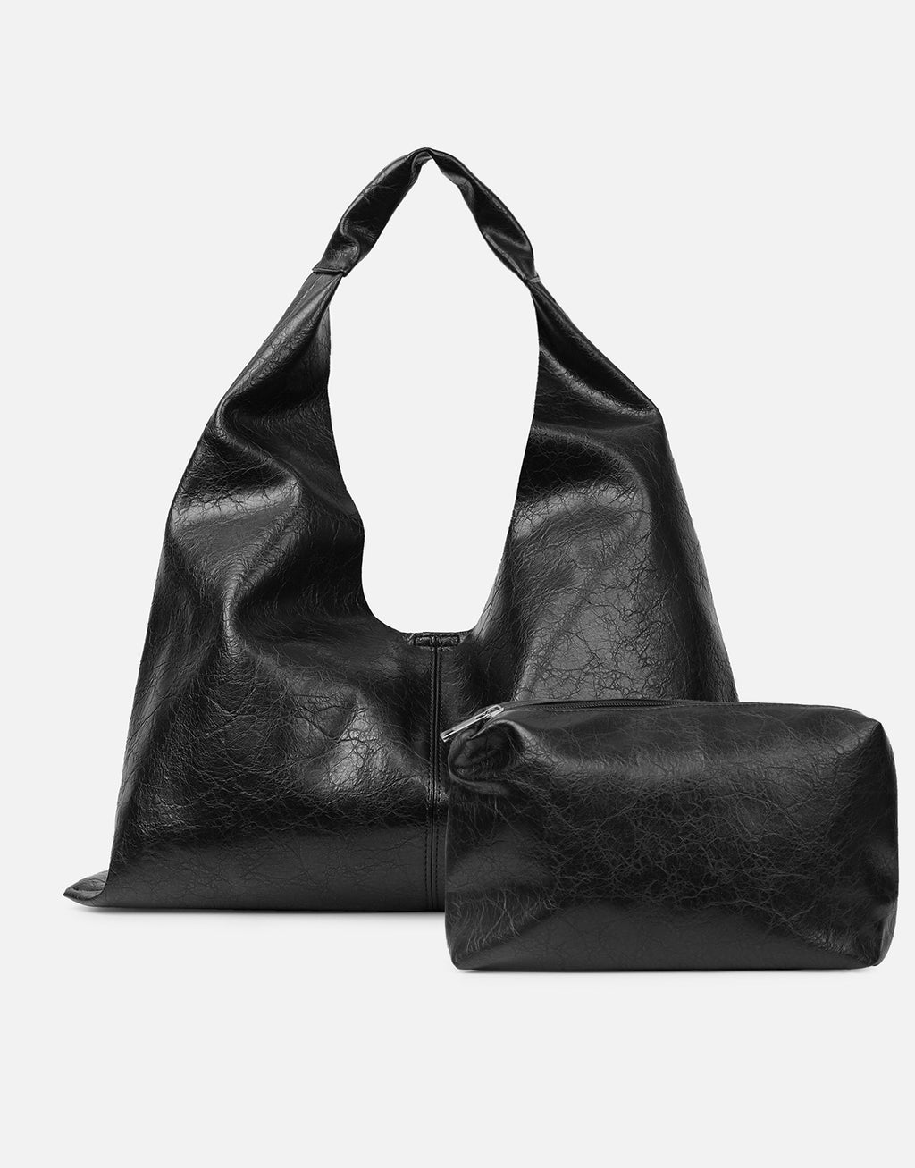 Abina Black Soft Hobo Shoulder Bag