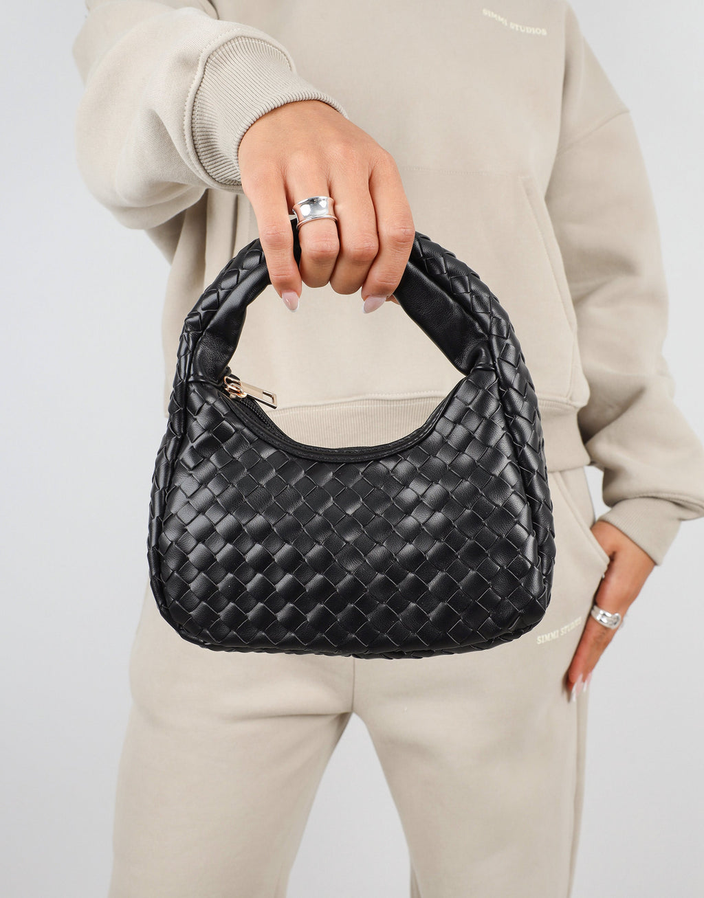 Albany Black Woven Mini Bag