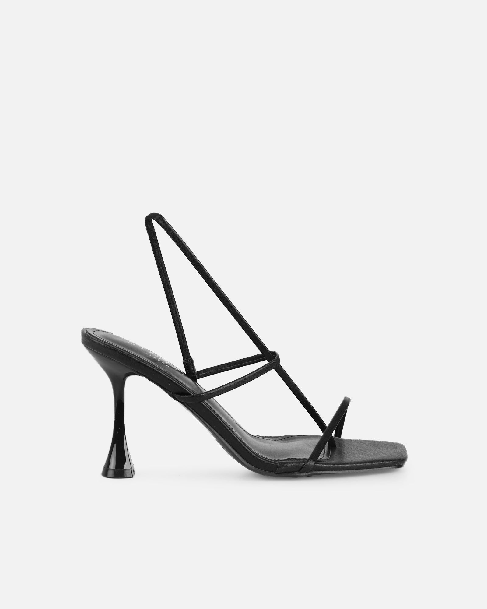 Allegra Black Strappy Heeled Sandals