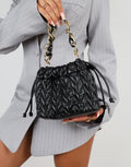 Amanza Black Mini Chain Bucket Bag