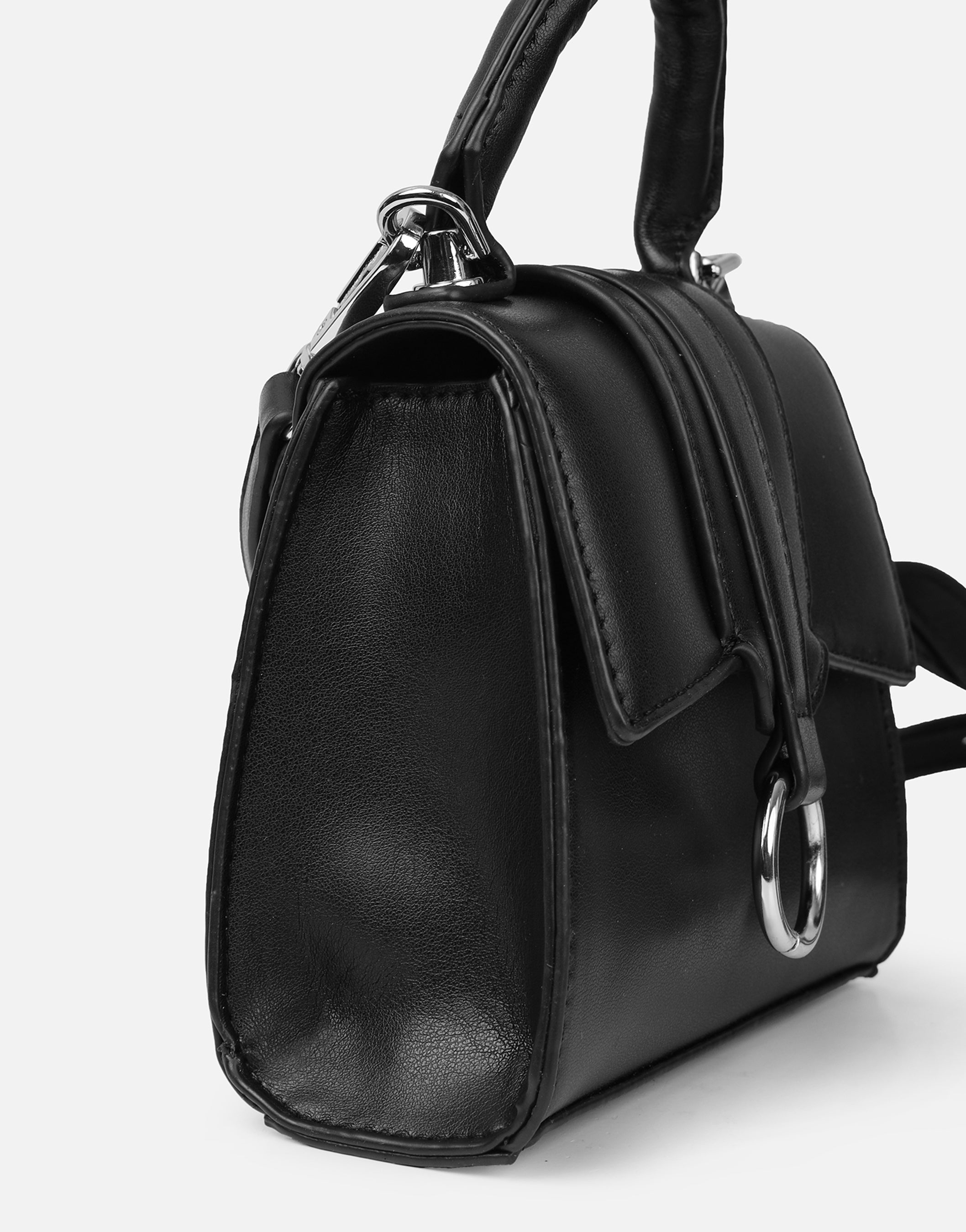 Amarilla Black Top Handle Mini Bag