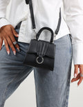 Amarilla Black Top Handle Mini Bag