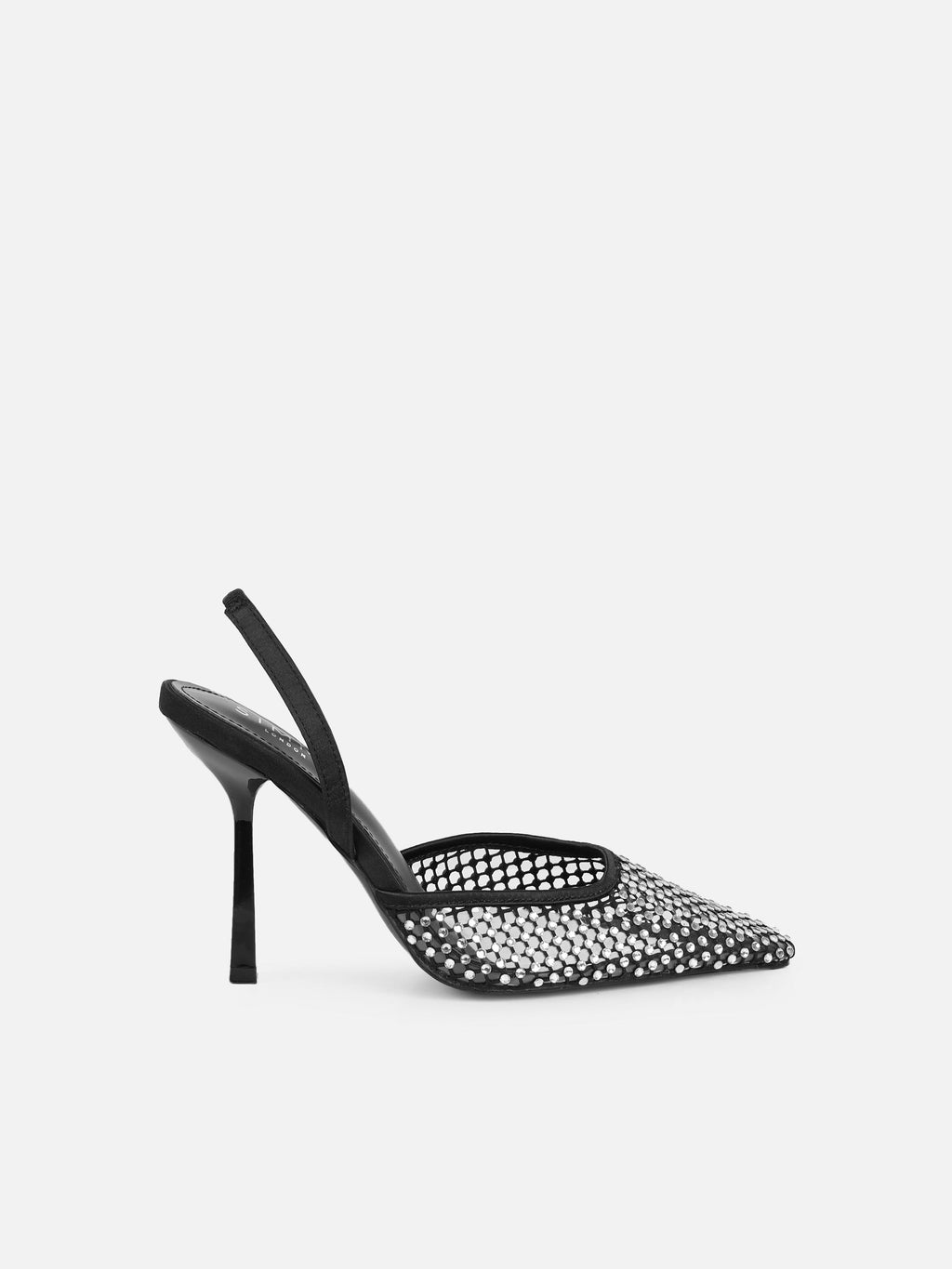 Starlight Black Diamante Mesh Heeled Sandals