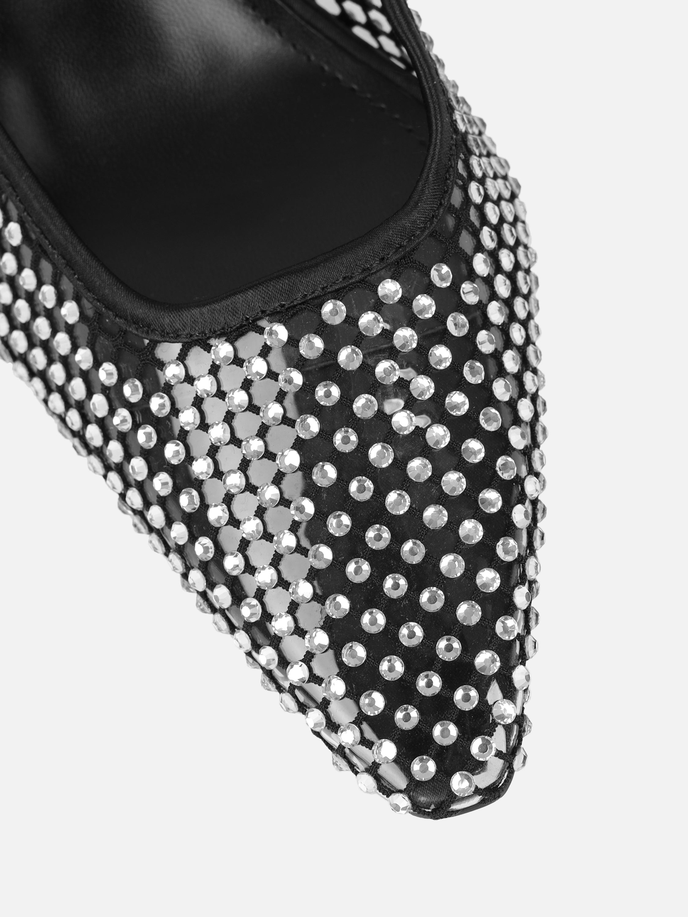 Starlight Black Diamante Mesh Heeled Sandals