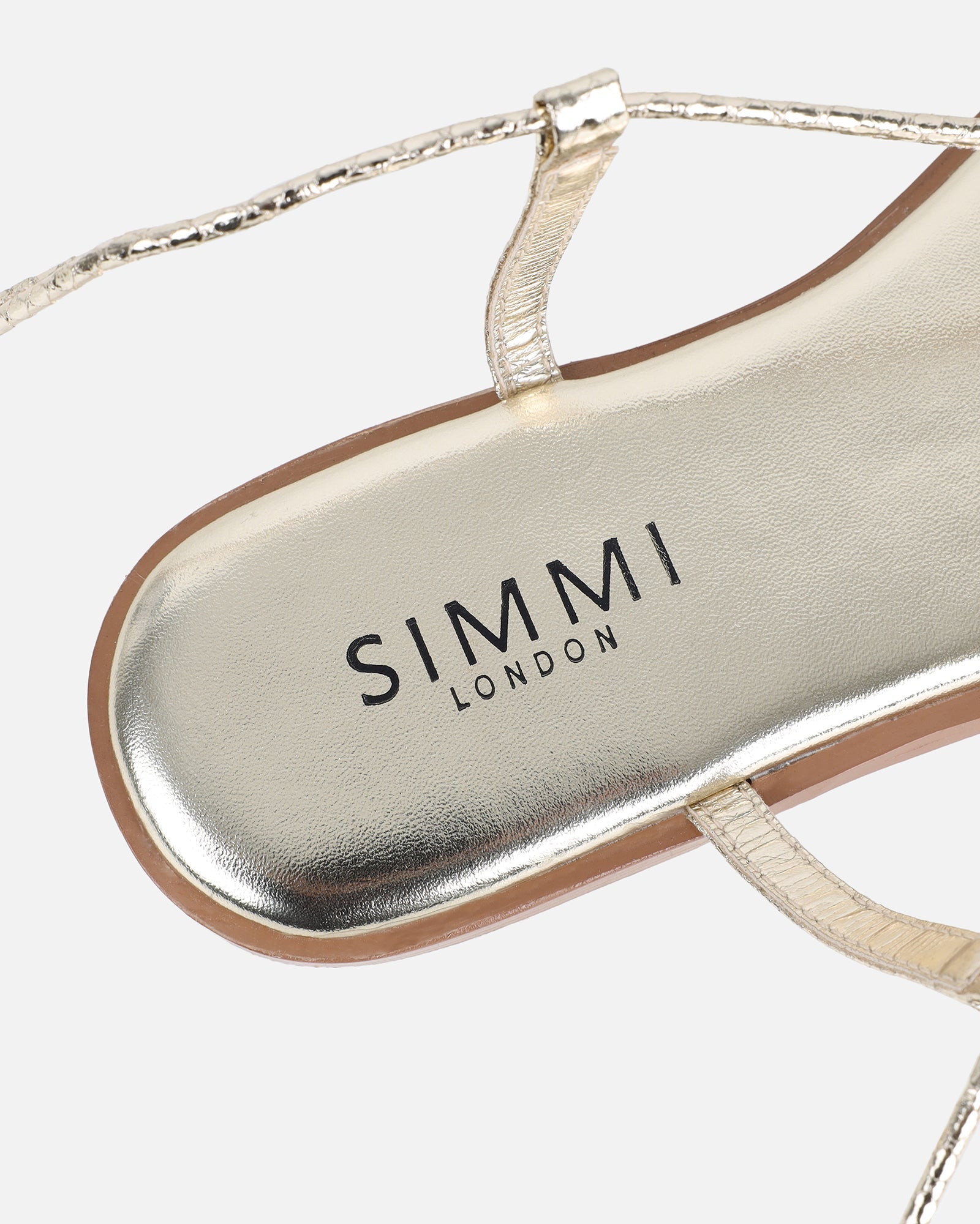 Bari Gold Mirror Tie Up Gold Detail Sandals