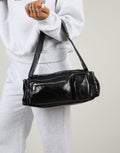 Ceyda Black Barrel Utility Shoulder Bag