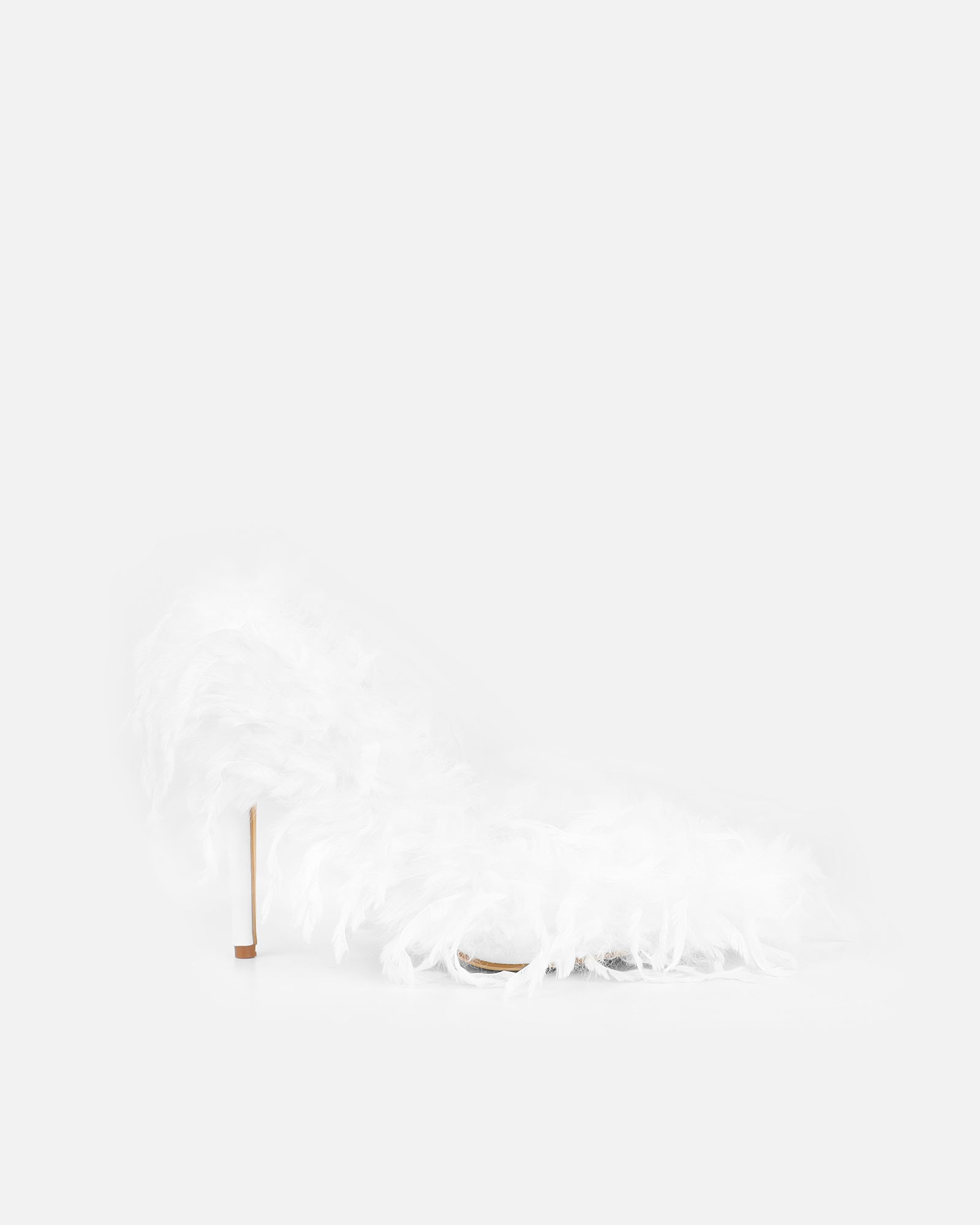 Charlee White Faux Feathered Court Shoes