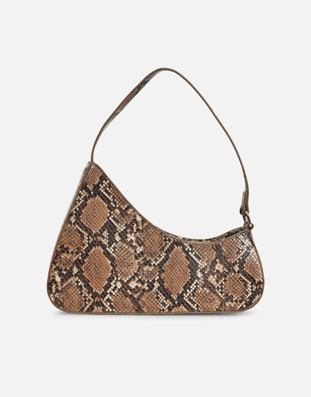 Cinzia Beige Snake Effect Shoulder Bag