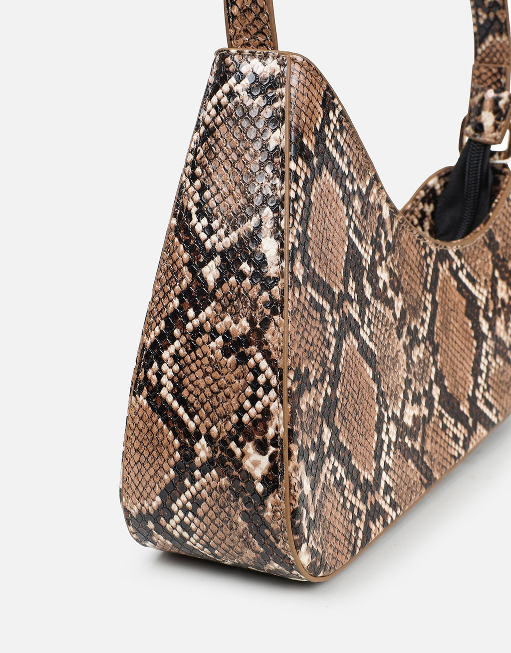 Cinzia Beige Snake Effect Shoulder Bag