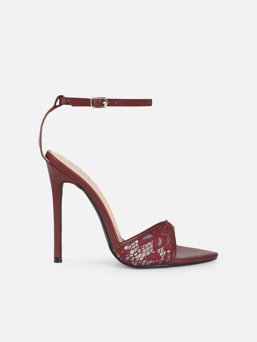 Eavie Burgundy Lace Heeled Sandals