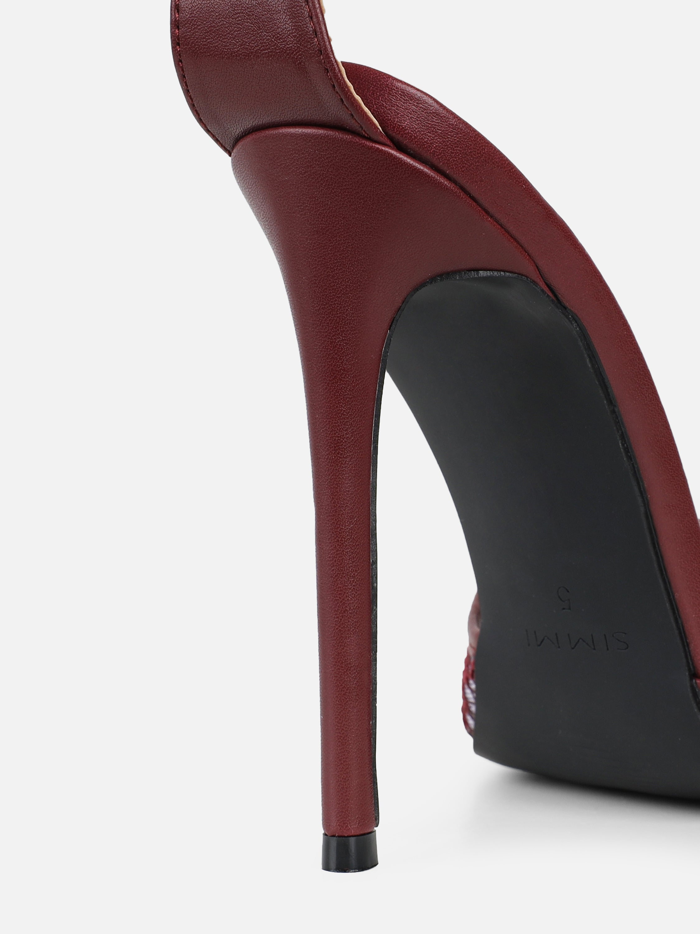 Eavie Burgundy Lace Heeled Sandals