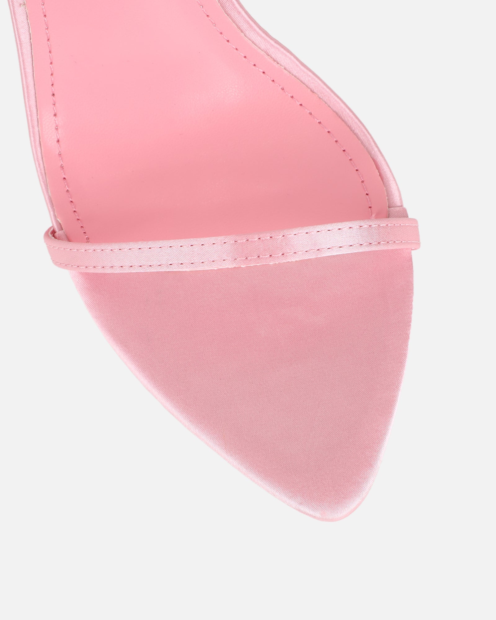 Abbah Pink Satin Diamante Bow Heeled Sandals