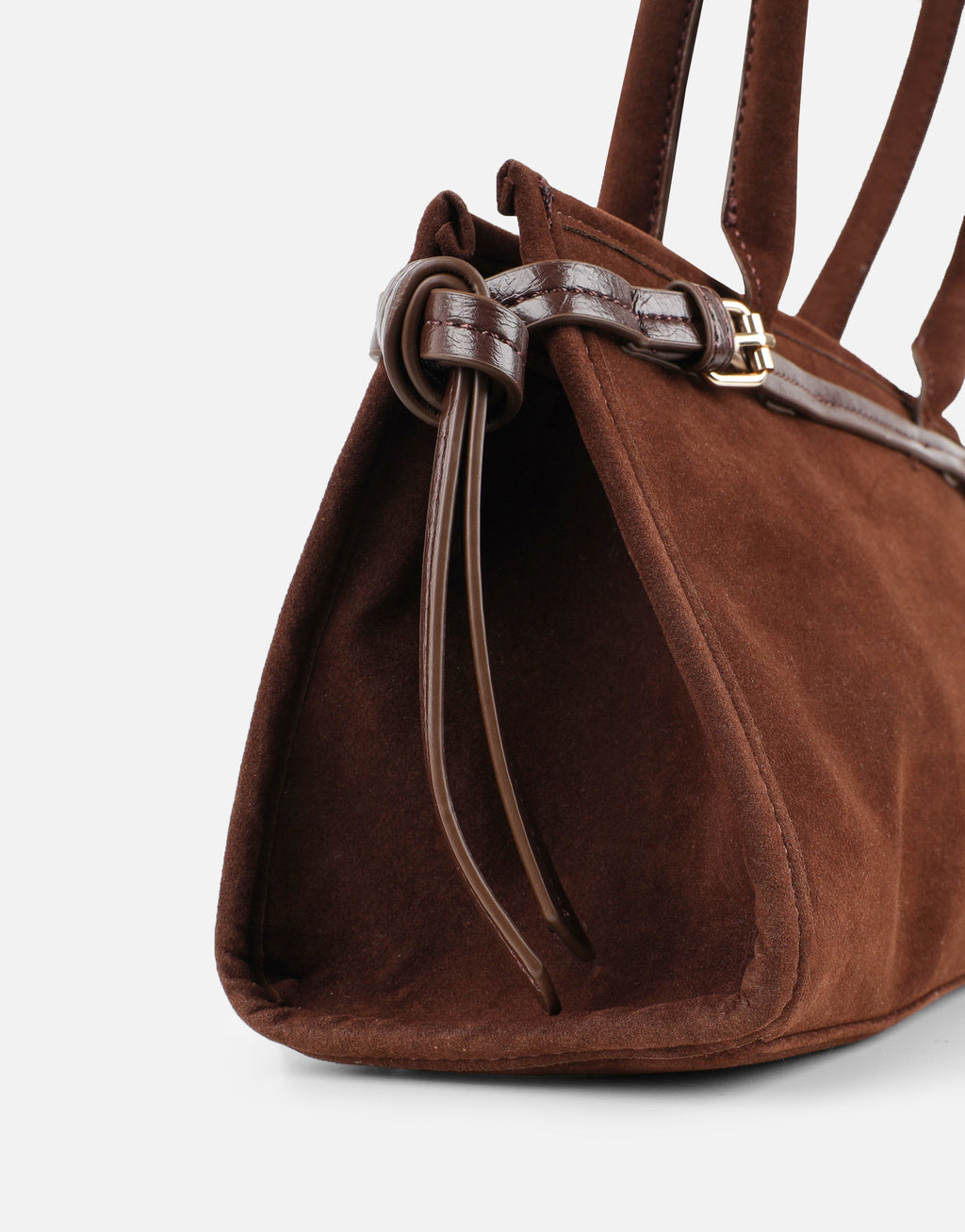 Eos Chocolate Suede Handbag