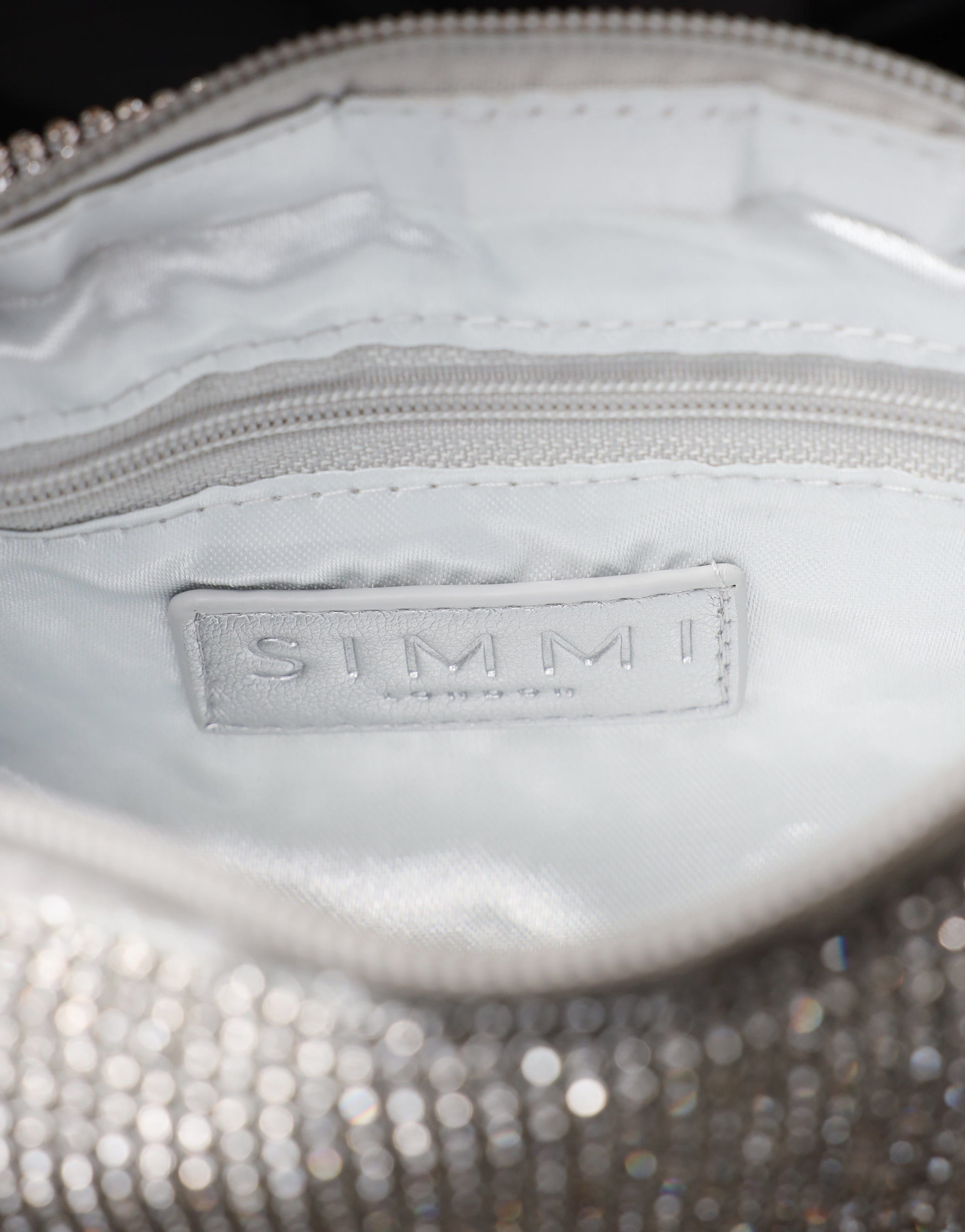 Erin Silver Diamante Knot Detail Handbag