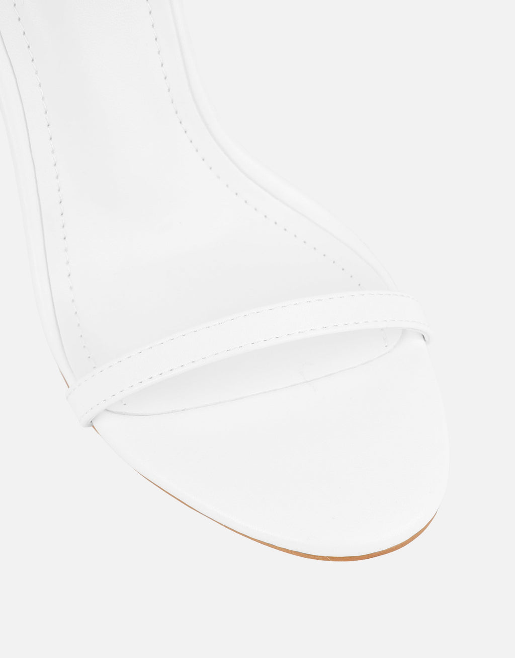 Gabby White Barely There Heeled Sandals