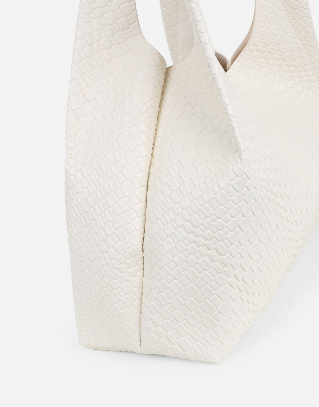 Heather Large Woven Stone Shoulder Bag