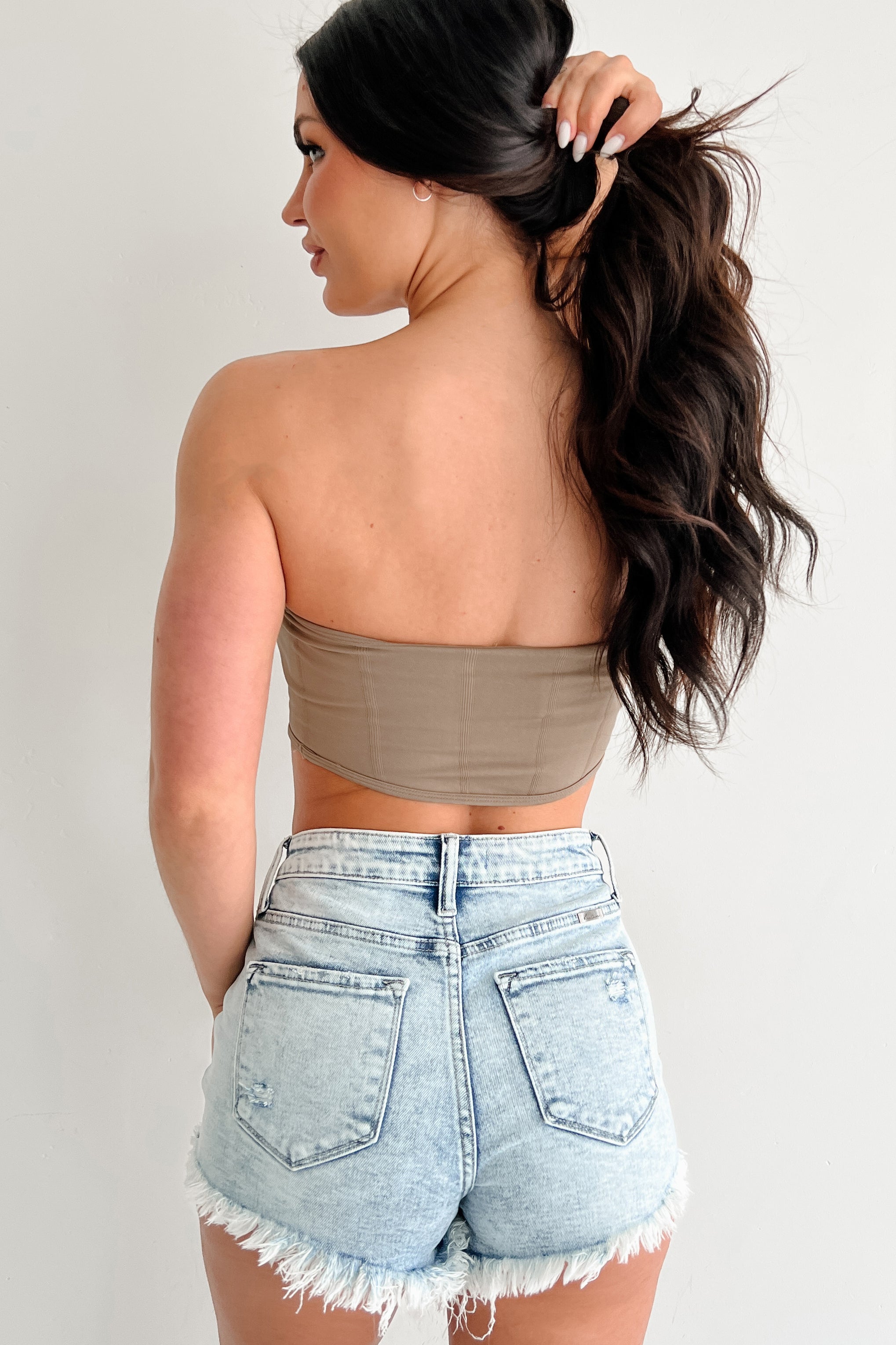 Highlight Of The Night Seamless Padded Bandeau Top (Pale Coco)