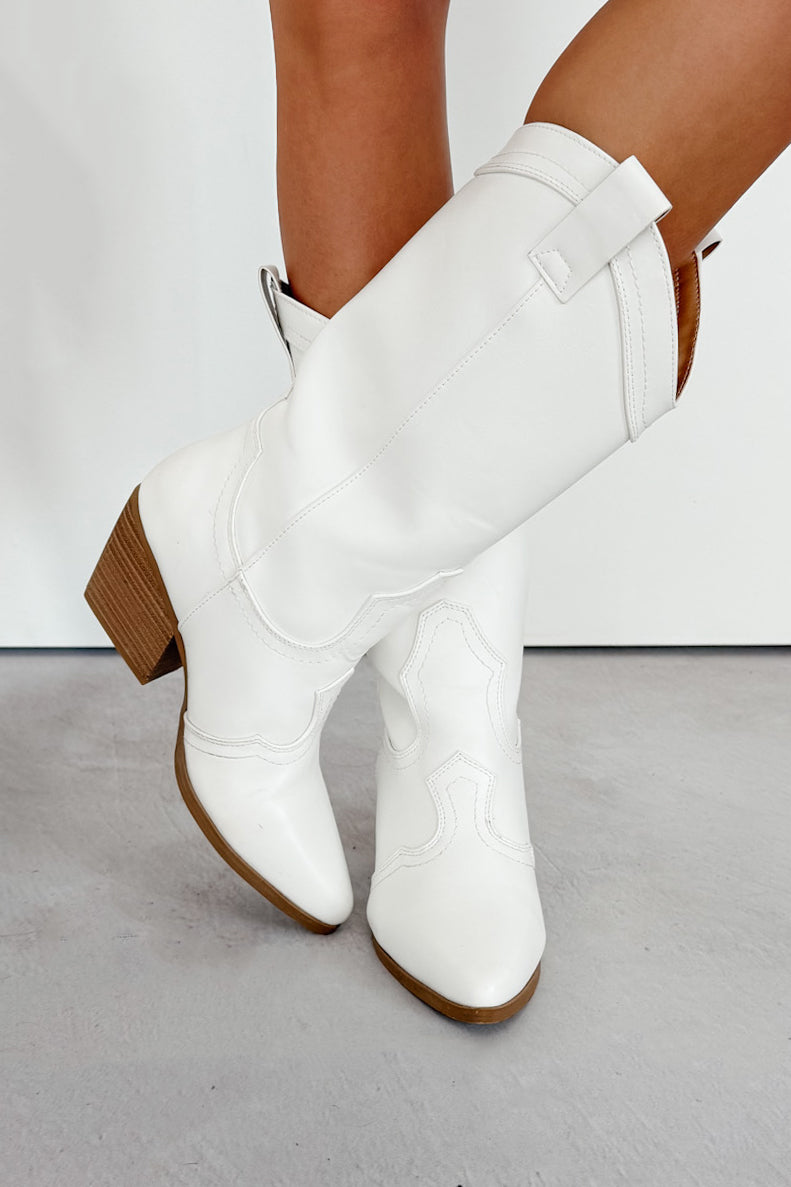 A League Of My Own Western Cowboy Boots (White)