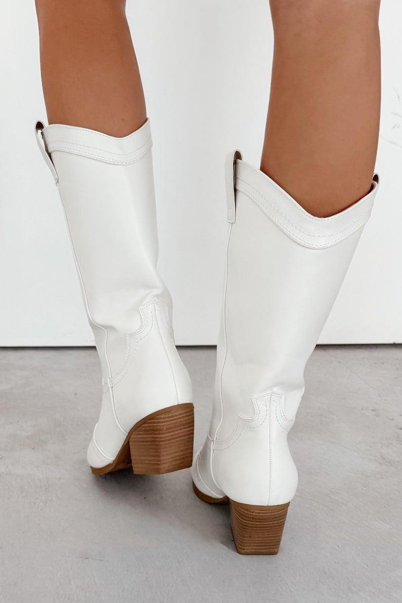 A League Of My Own Western Cowboy Boots (White)
