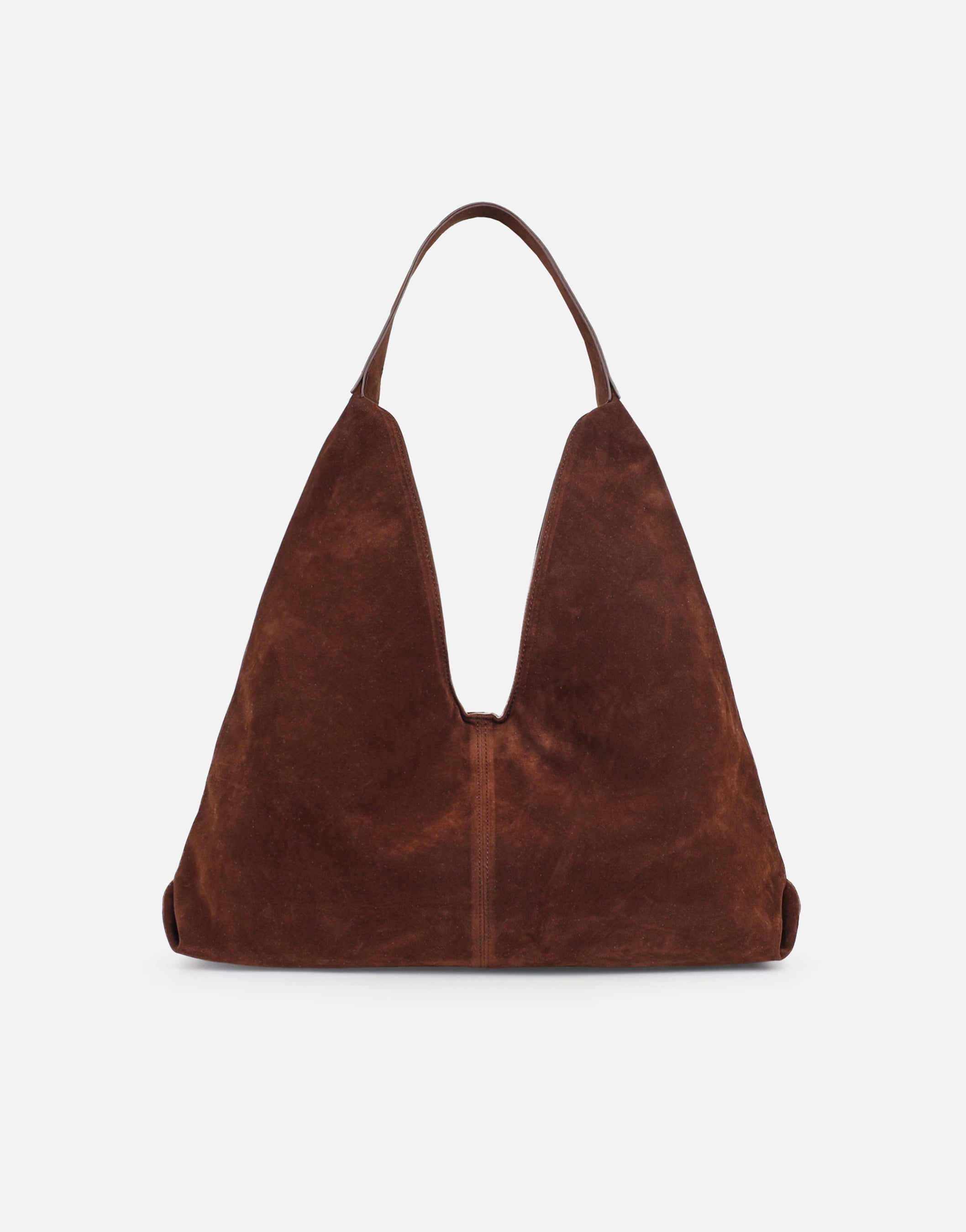 Isla Large Brown Faux Suede Shoulder Bag