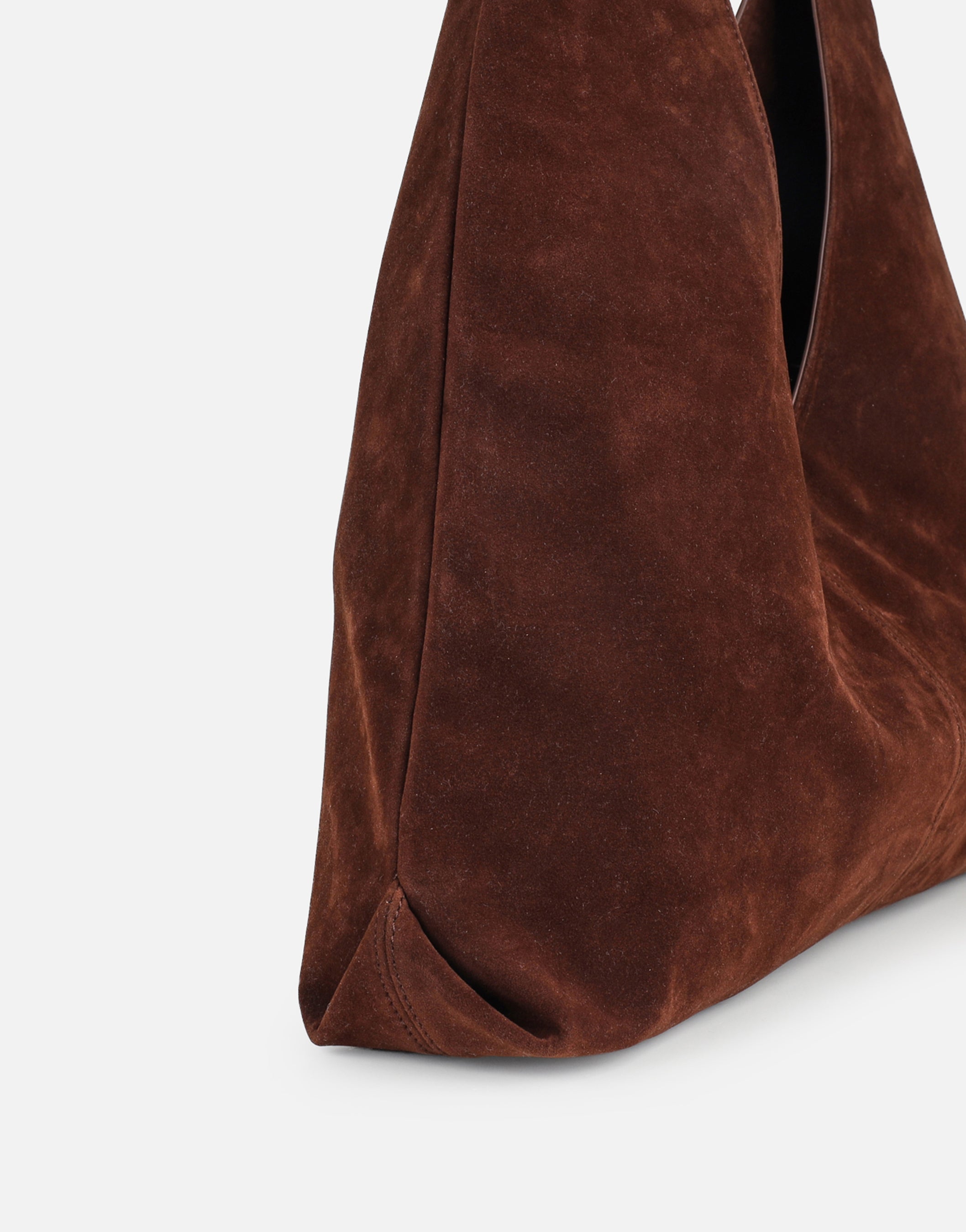 Isla Large Brown Faux Suede Shoulder Bag