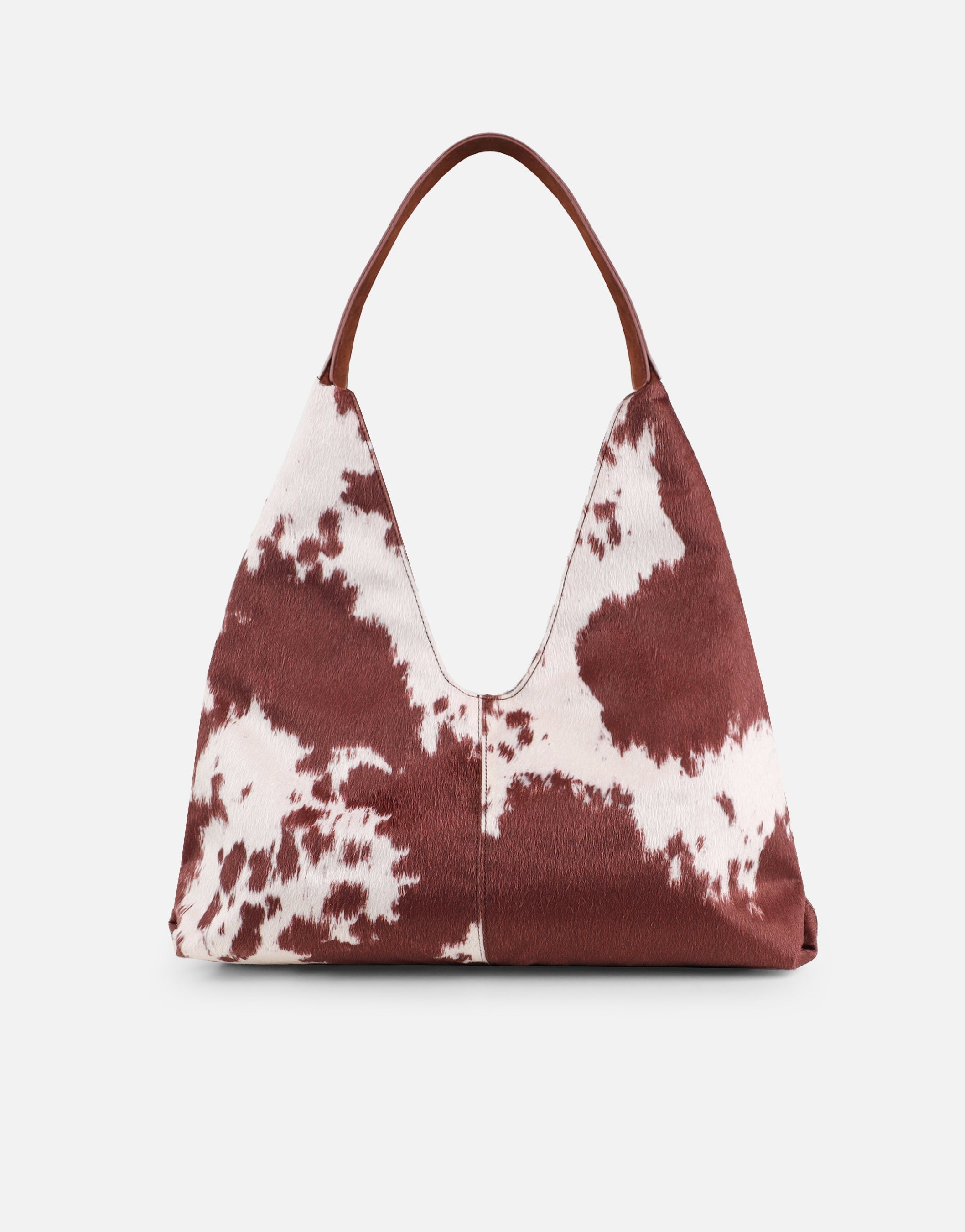 Isla Large Cow Print Suede Shoulder Bag