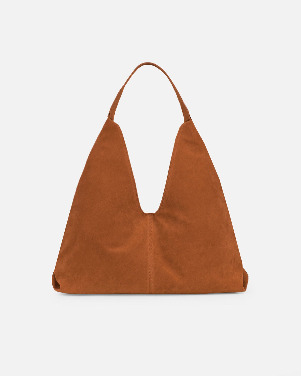 Isla Large Tan Faux Suede Shoulder Bag