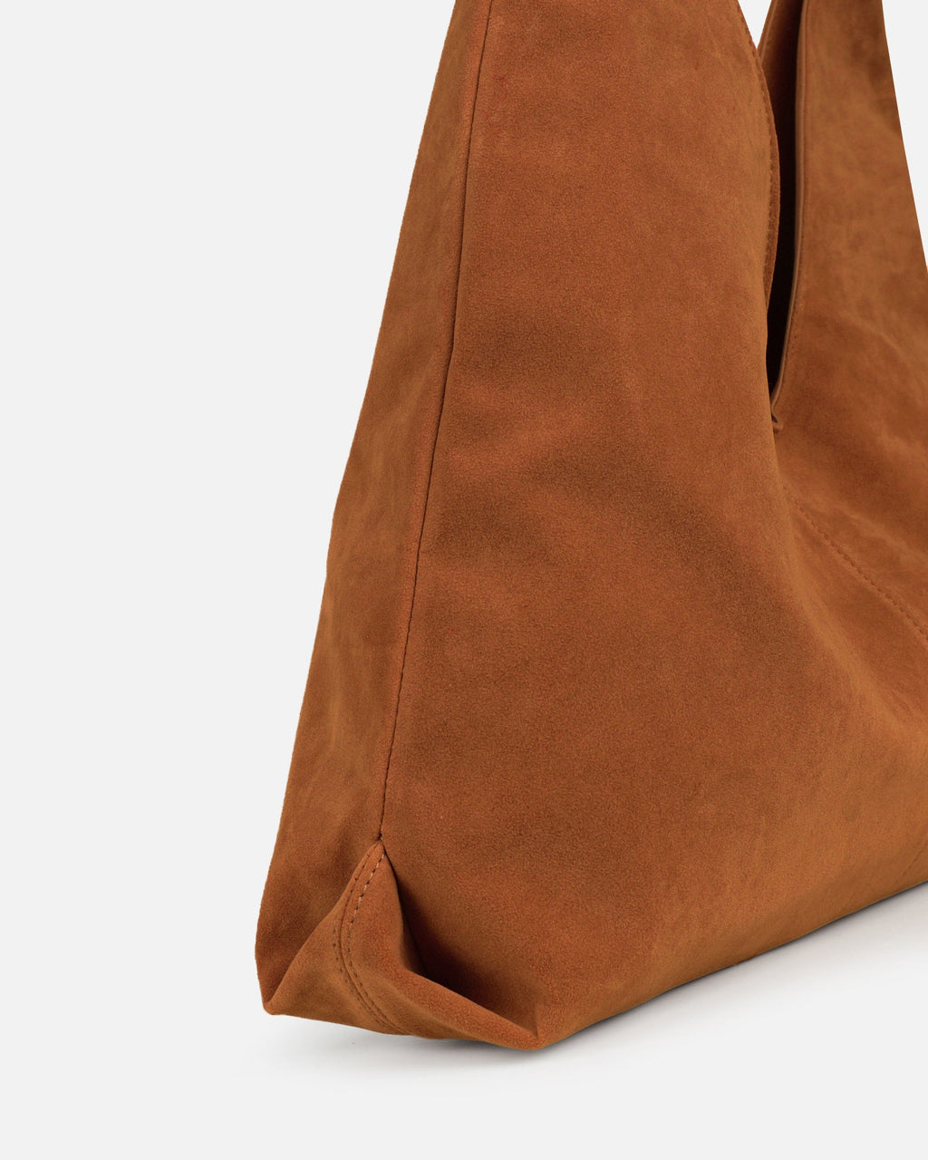 Isla Large Tan Faux Suede Shoulder Bag