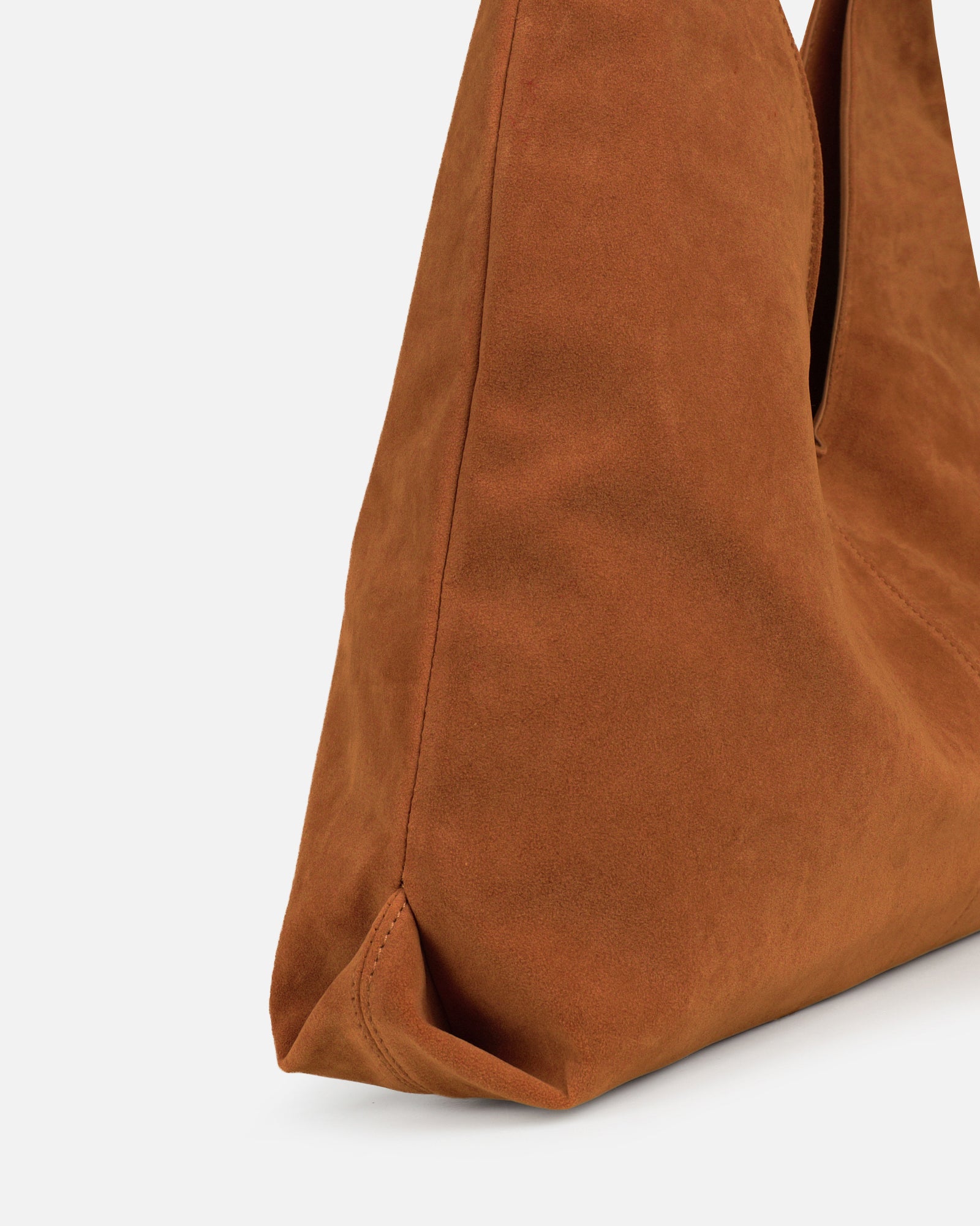 Isla Large Tan Faux Suede Shoulder Bag