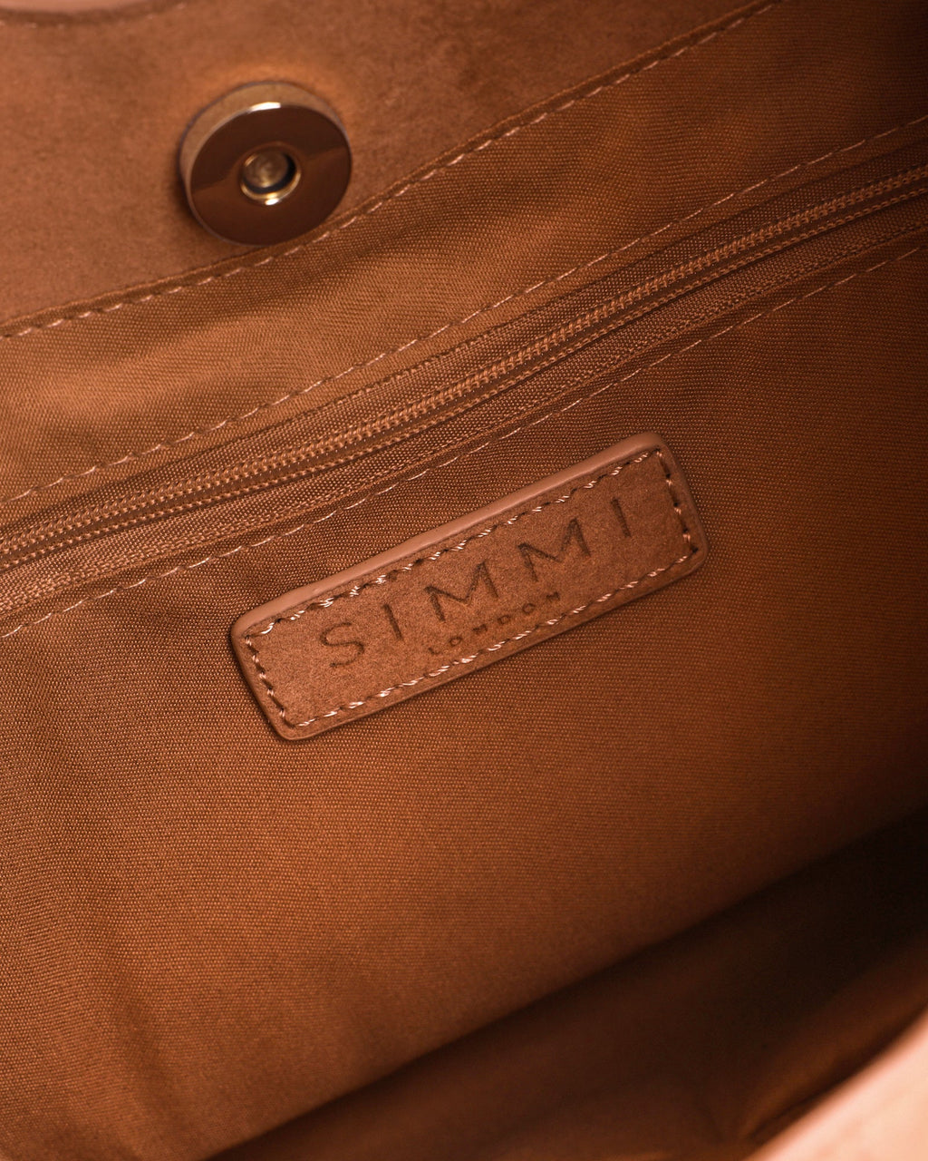 Isla Large Tan Faux Suede Shoulder Bag