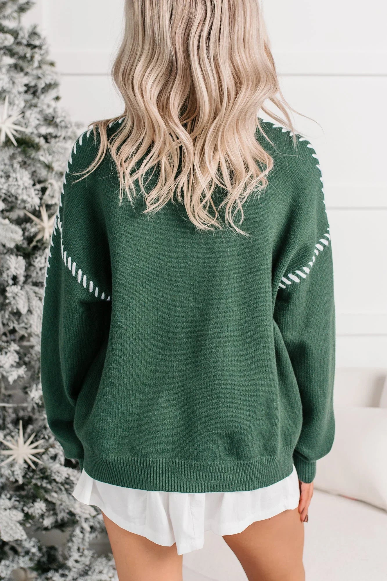 "Santa Baby" Knit Christmas Sweater (Hunter Green)