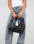 Justine Woven Black Bag