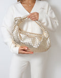 Justine Woven Gold Bag