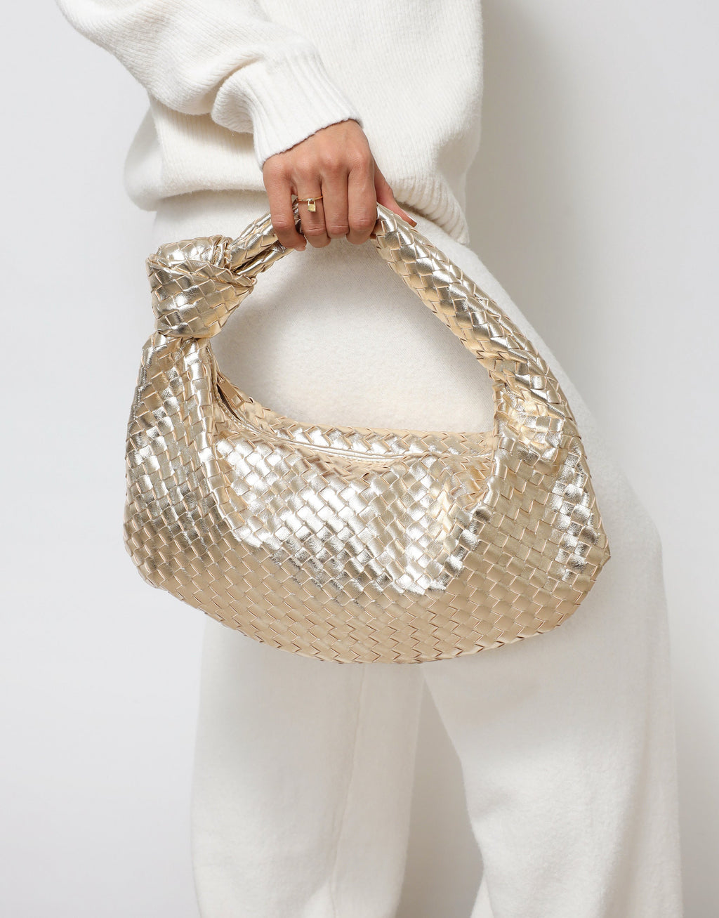 Justine Woven Gold Bag