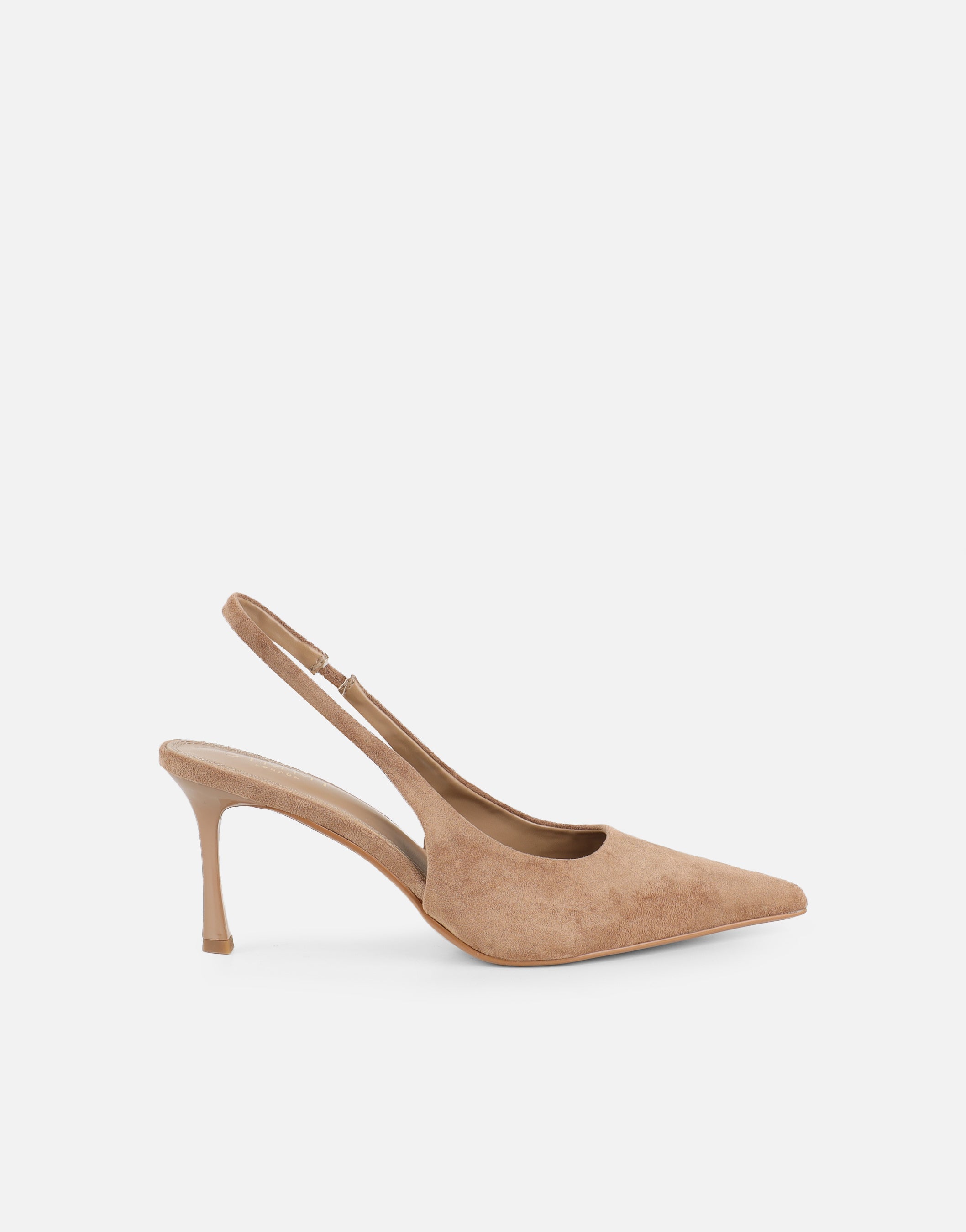 Liorra Dark Beige Suede Sling Back Court Shoes