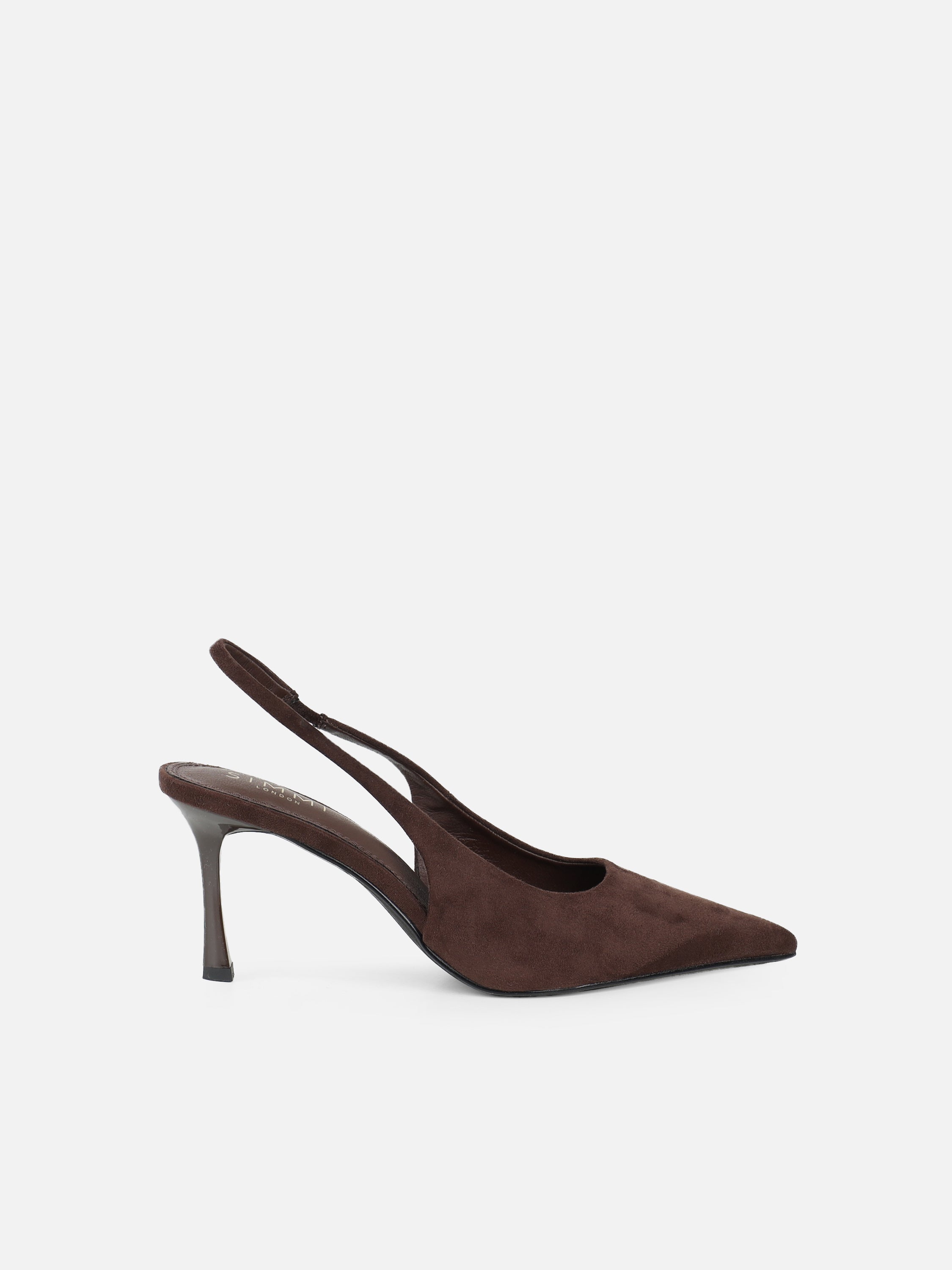 Liorra Brown Suede Sling Back Court Shoes