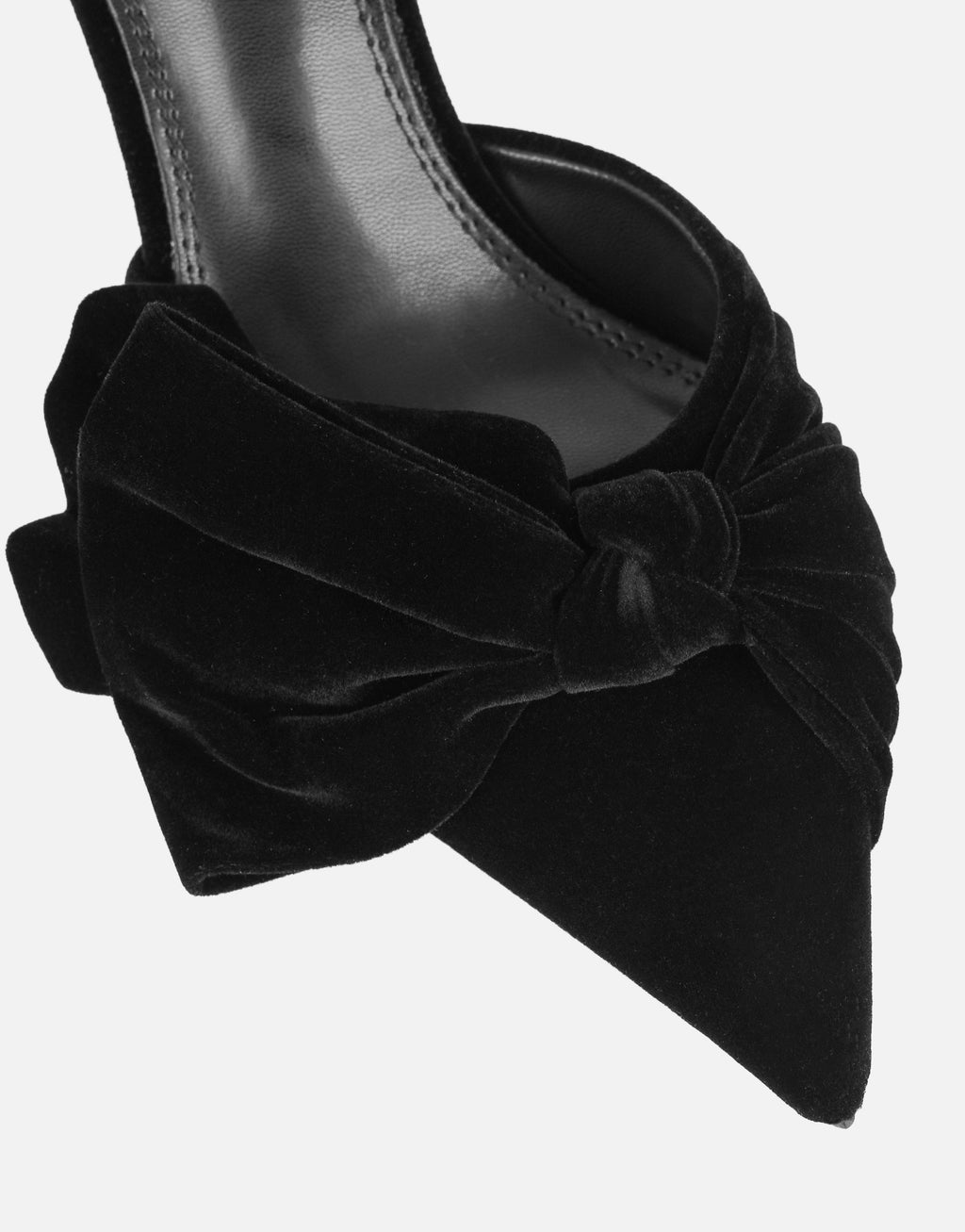 Ella Black Velvet Bow Mules