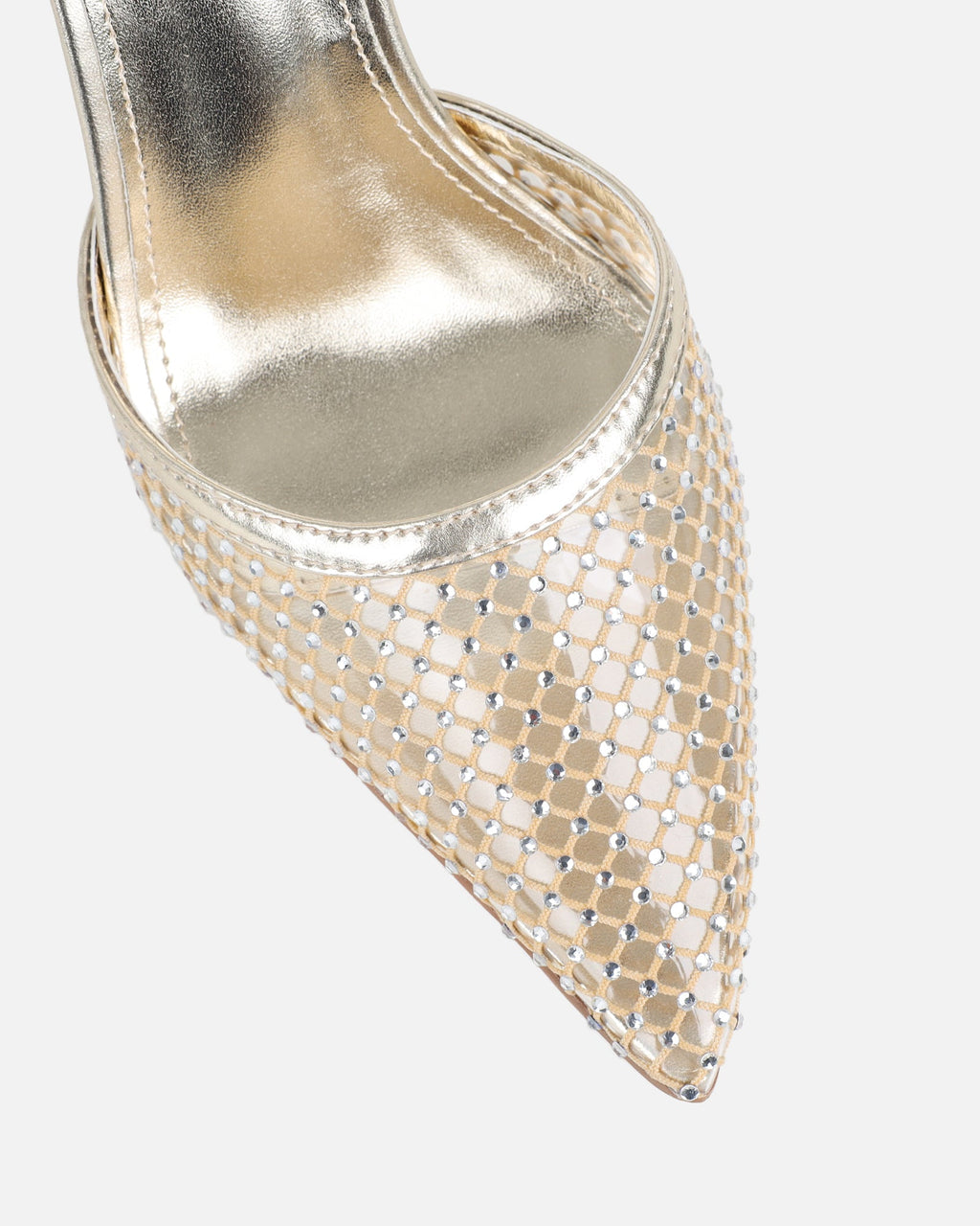 Manni Gold Mesh Diamante Heels