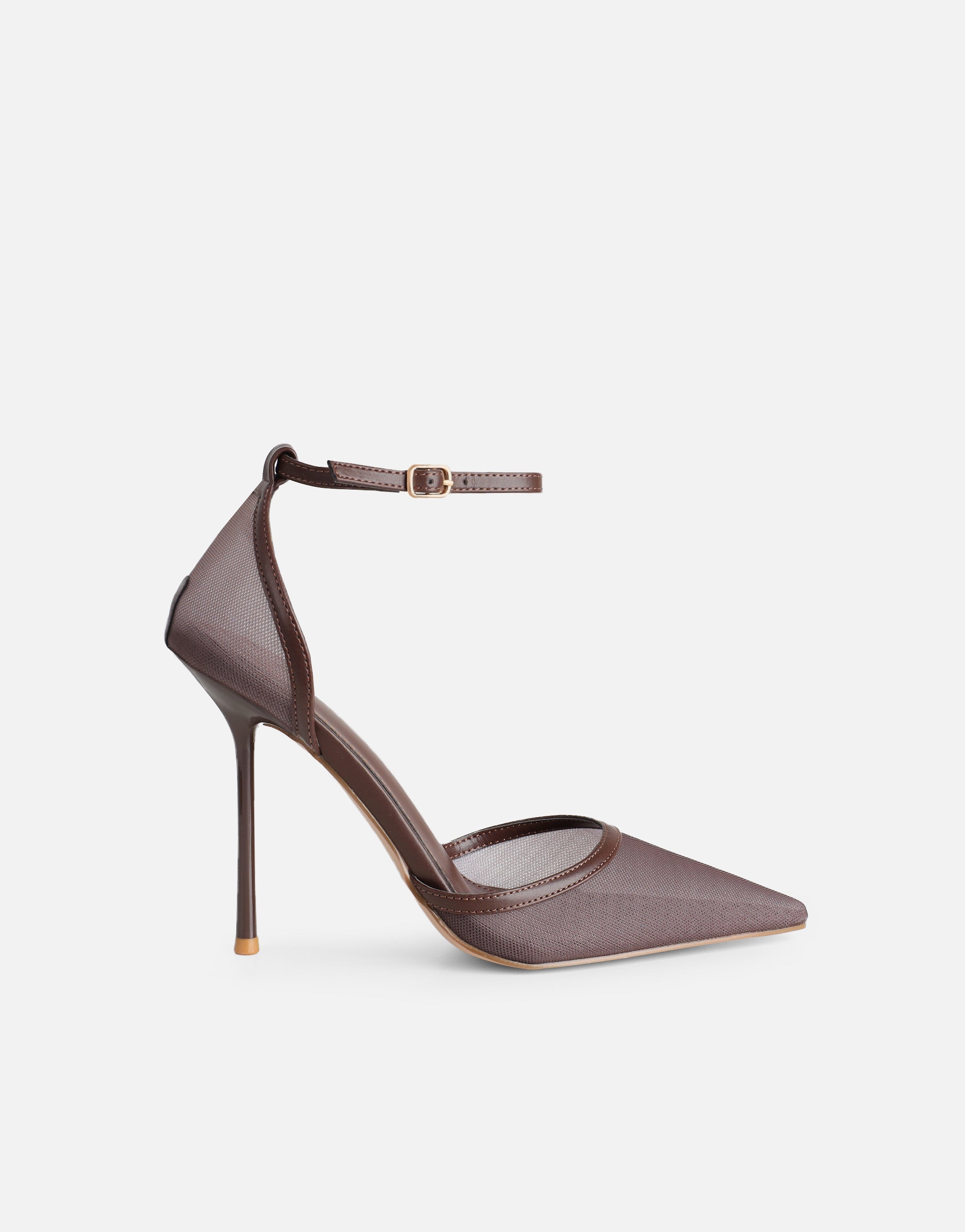 Mandisa brown mesh court heels