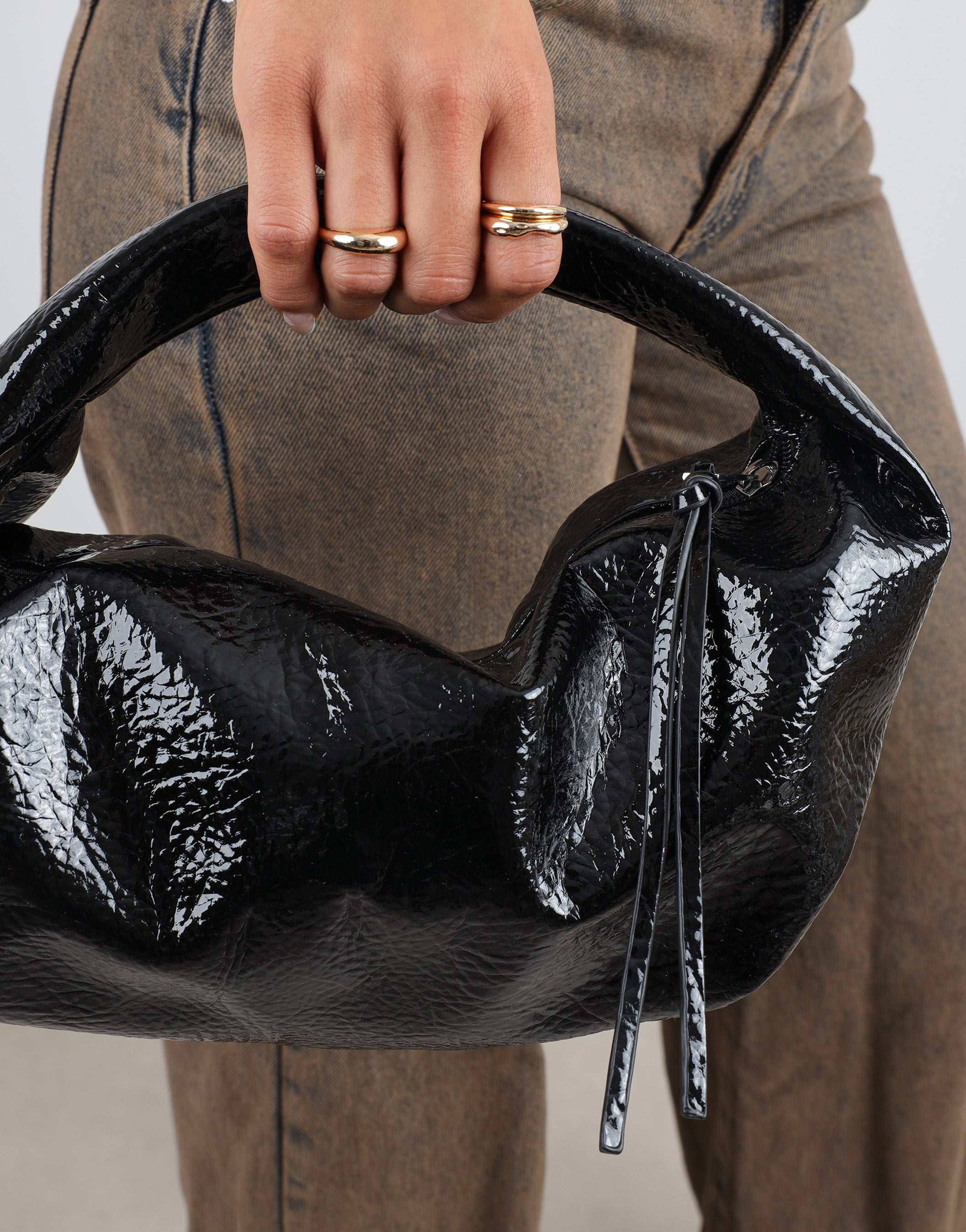Portia Black Soft Sculpt Handbag
