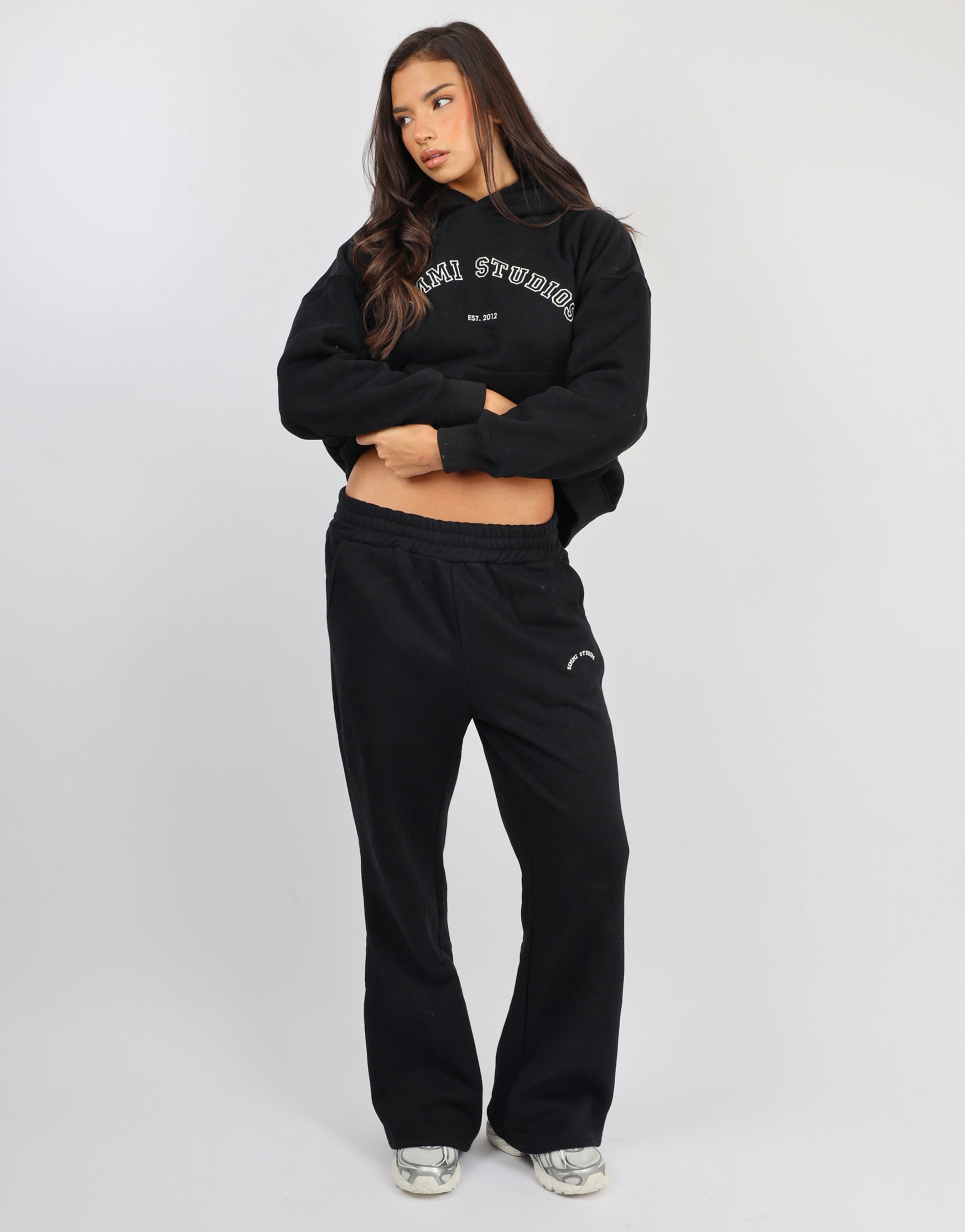 Colby Simmi Studios Varsity Flared Joggers in Black