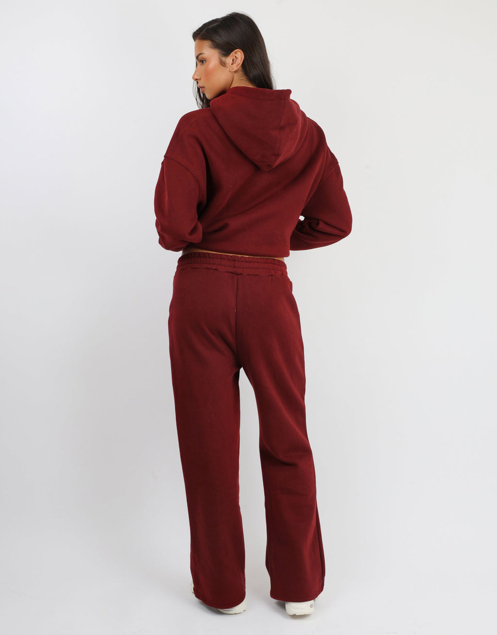 Colby Simmi Studios Varsity Flared Joggers in Cranberry
