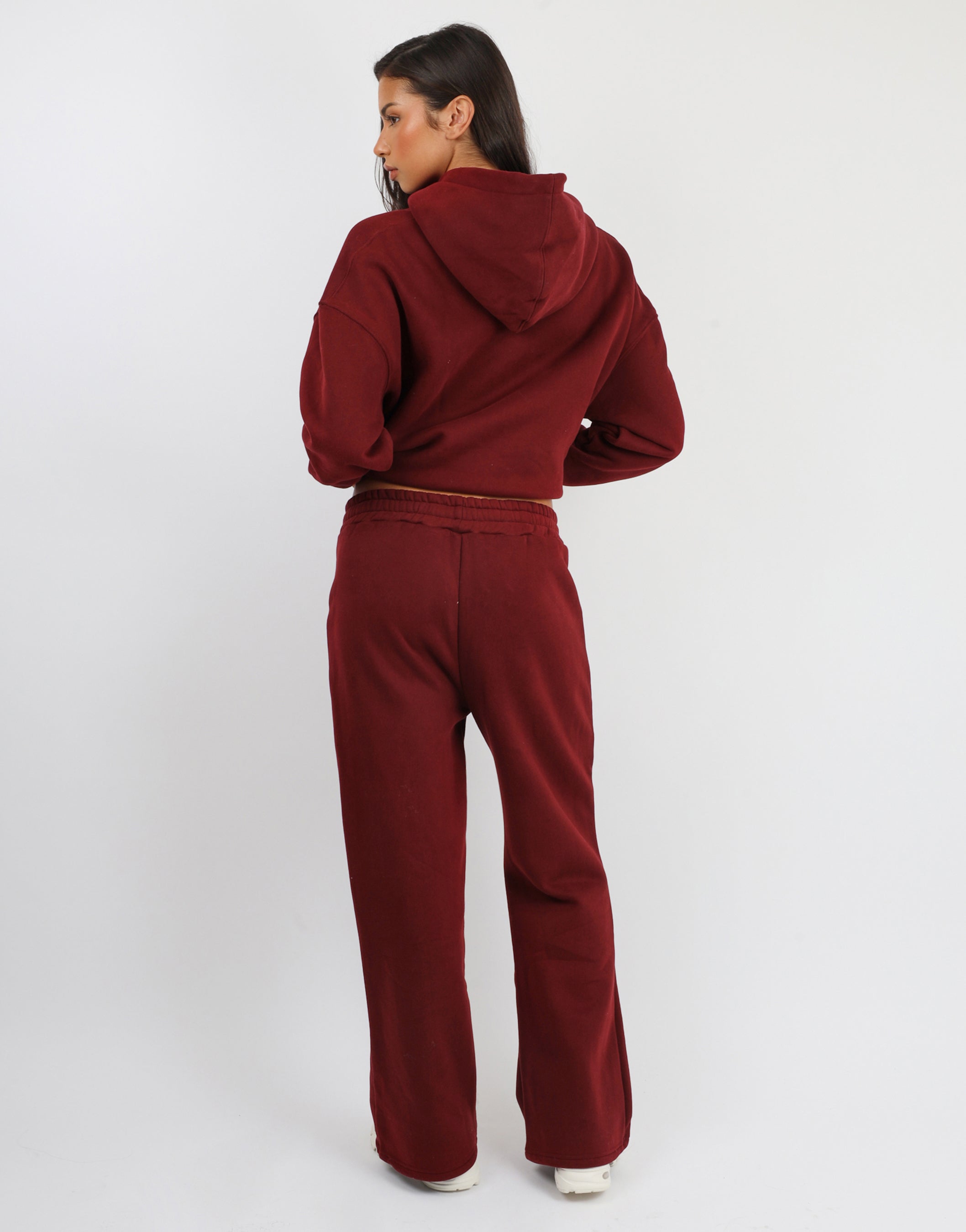 Colby Simmi Studios Varsity Flared Joggers in Cranberry