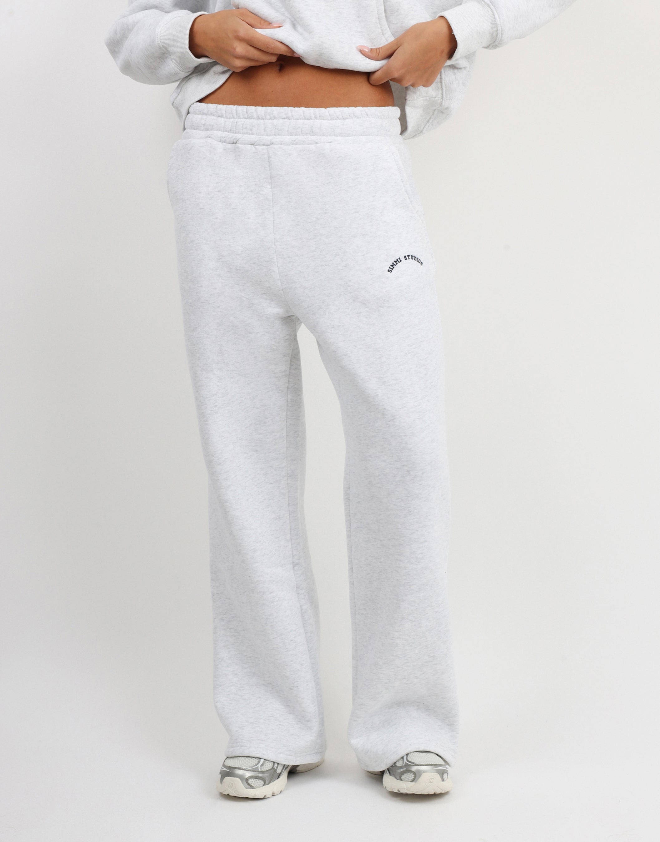 Colby Simmi Studios Varsity Flared Joggers in Pebble Grey