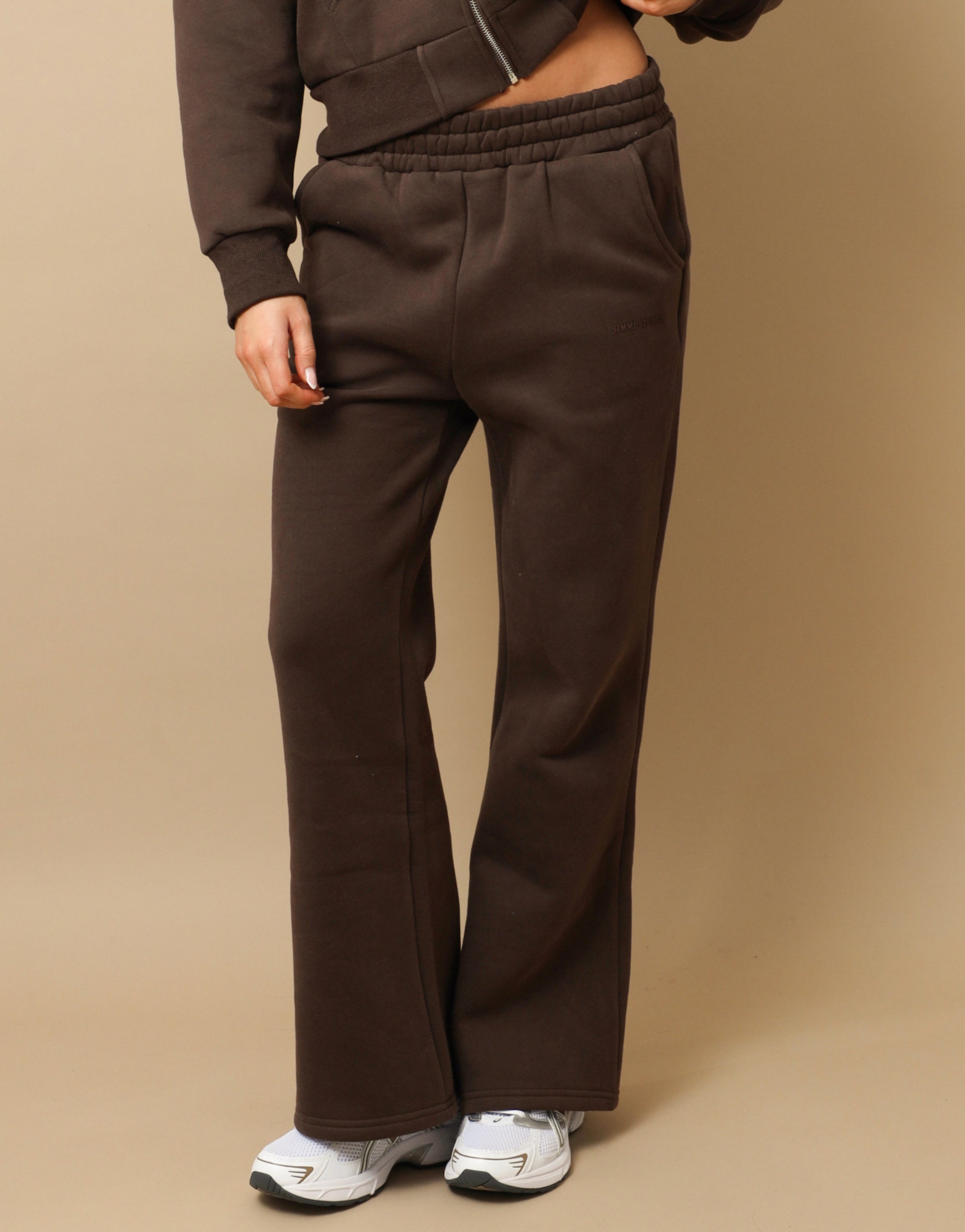 Colby Simmi Studios Essentials Flared Joggers in Brown