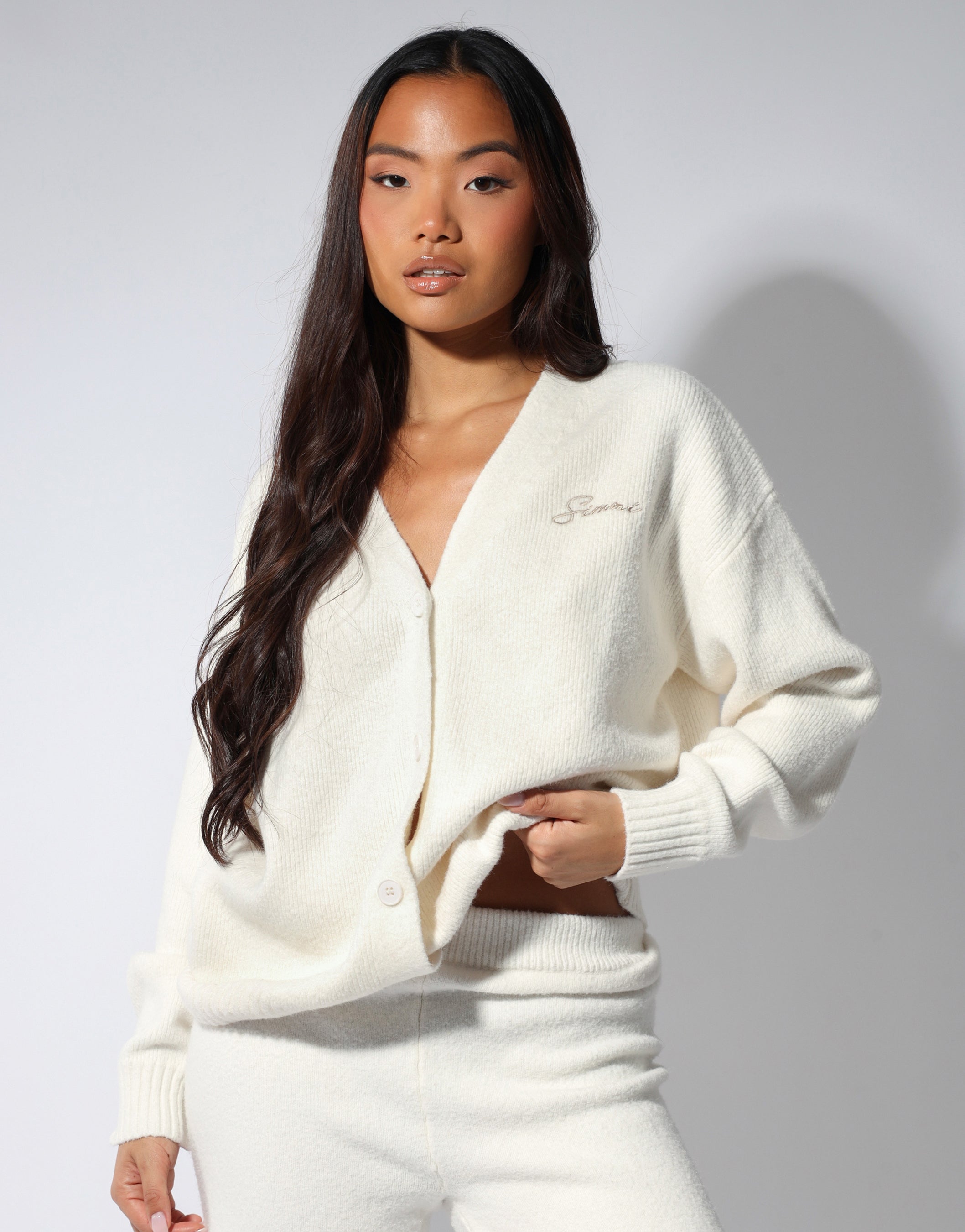 Alma simmi studios soft touch cardigan in soft cream